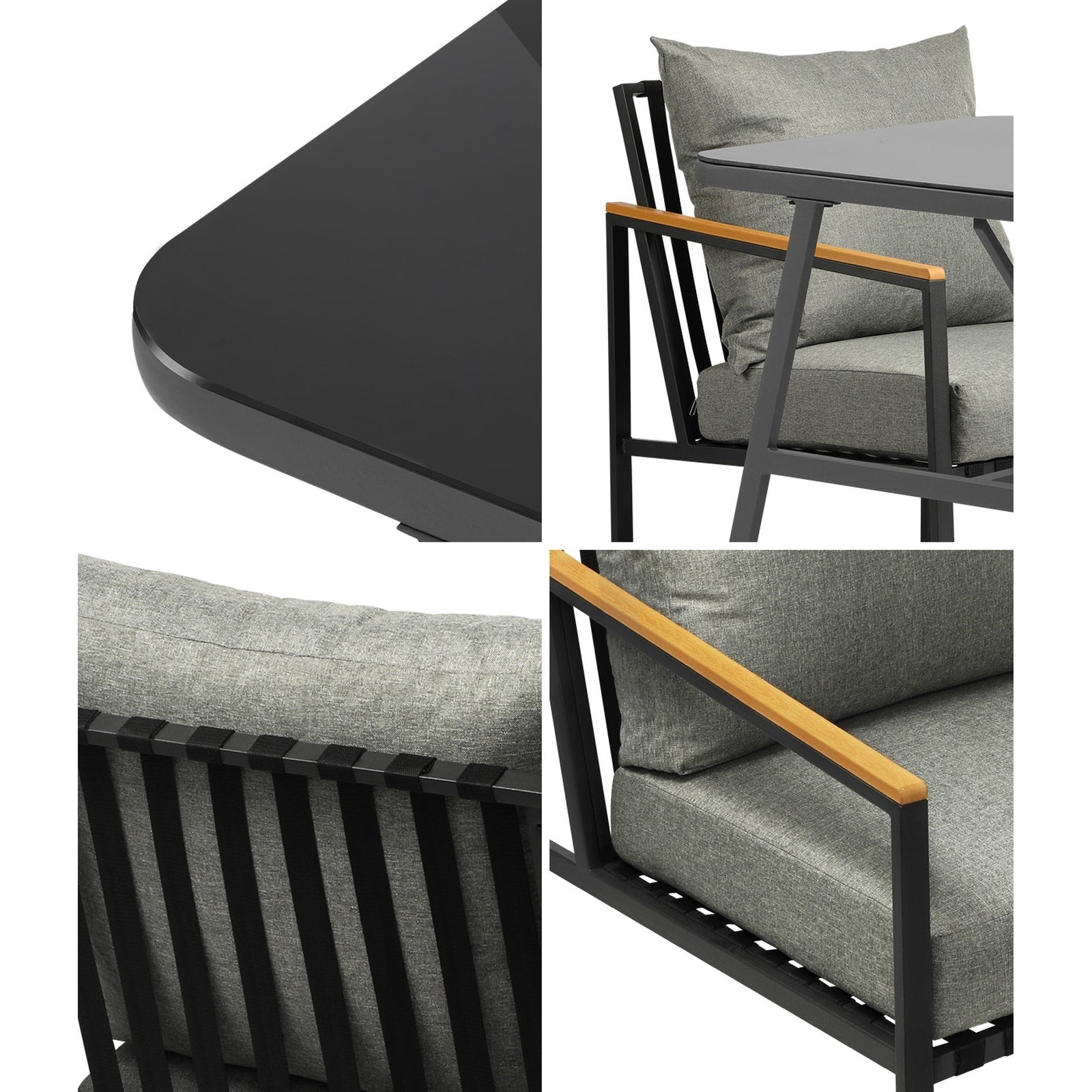 Livsip Outdoor Dining Set Table and Chairs Patio Furniture Garden Setting 3PCS - Sunyee