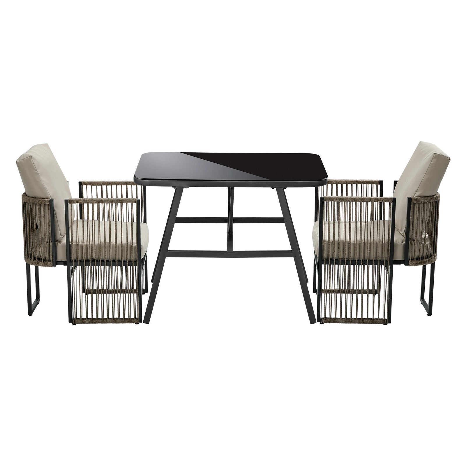 Livsip 5 Pieces Outdoor Patio Set Table Chair Setting Rope Bistro Furniture