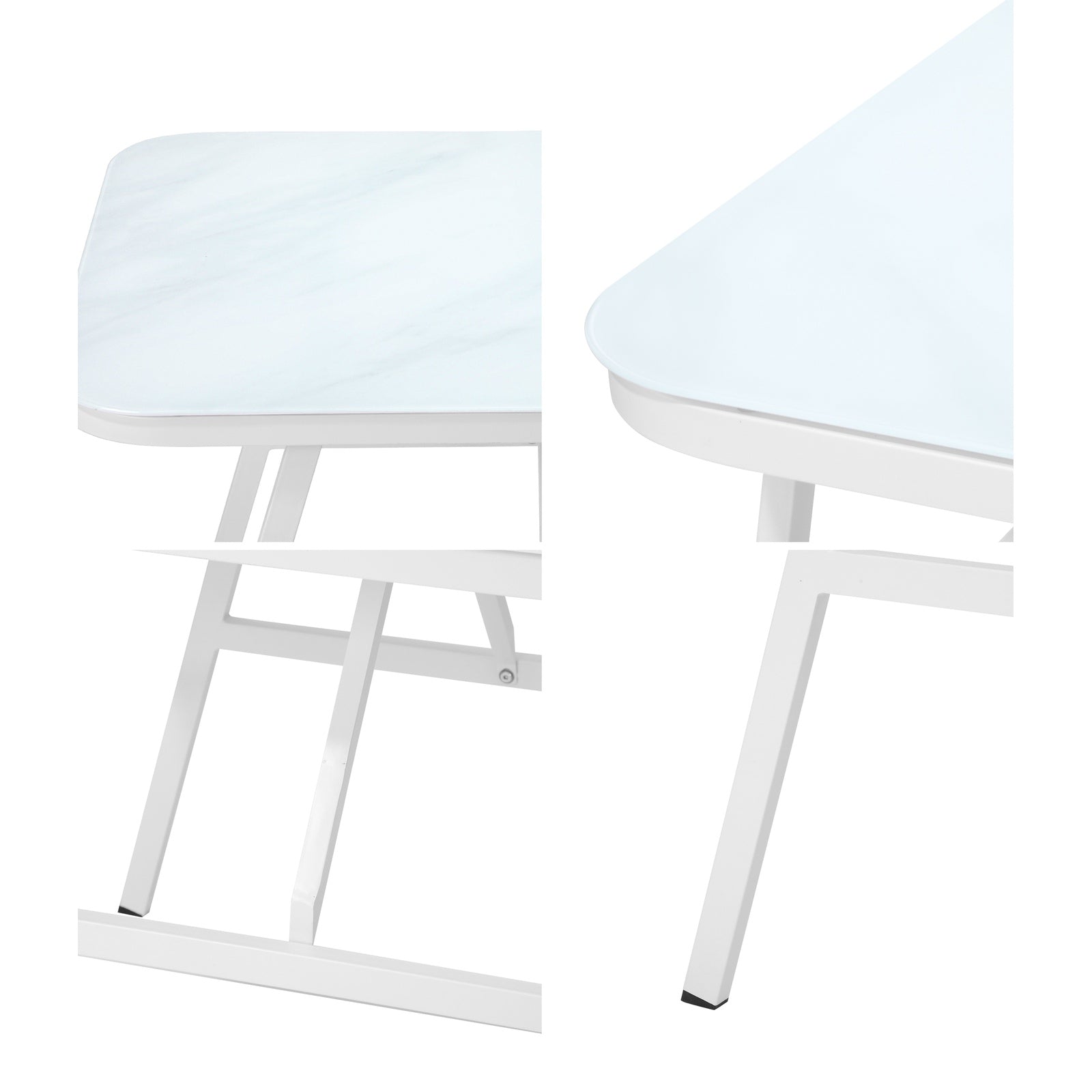Livsip Outdoor Dining Table Furniture Patio Garden Indoor White Marble-style - Sunyee