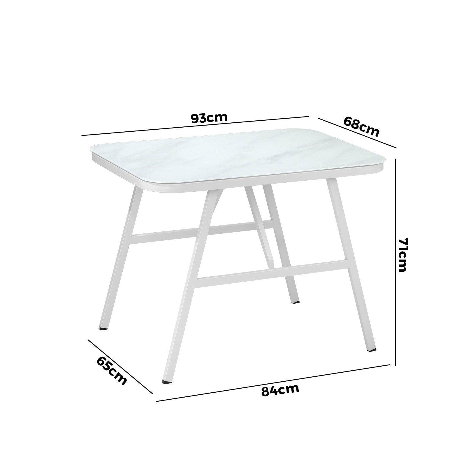 Livsip Outdoor Dining Table Furniture Patio Garden Indoor White Marble-style - Sunyee