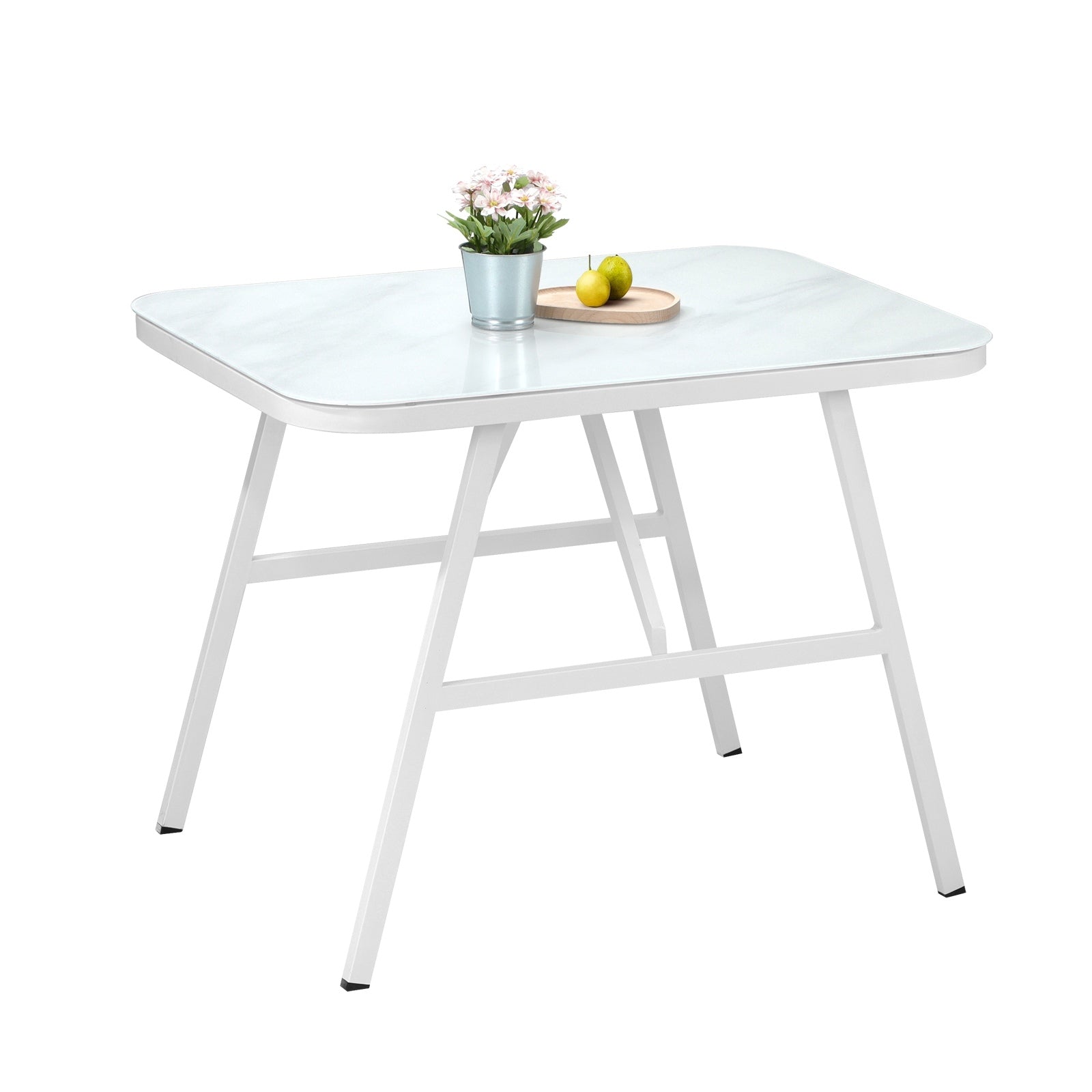 Livsip Outdoor Dining Table Furniture Patio Garden Indoor White Marble-style - Sunyee
