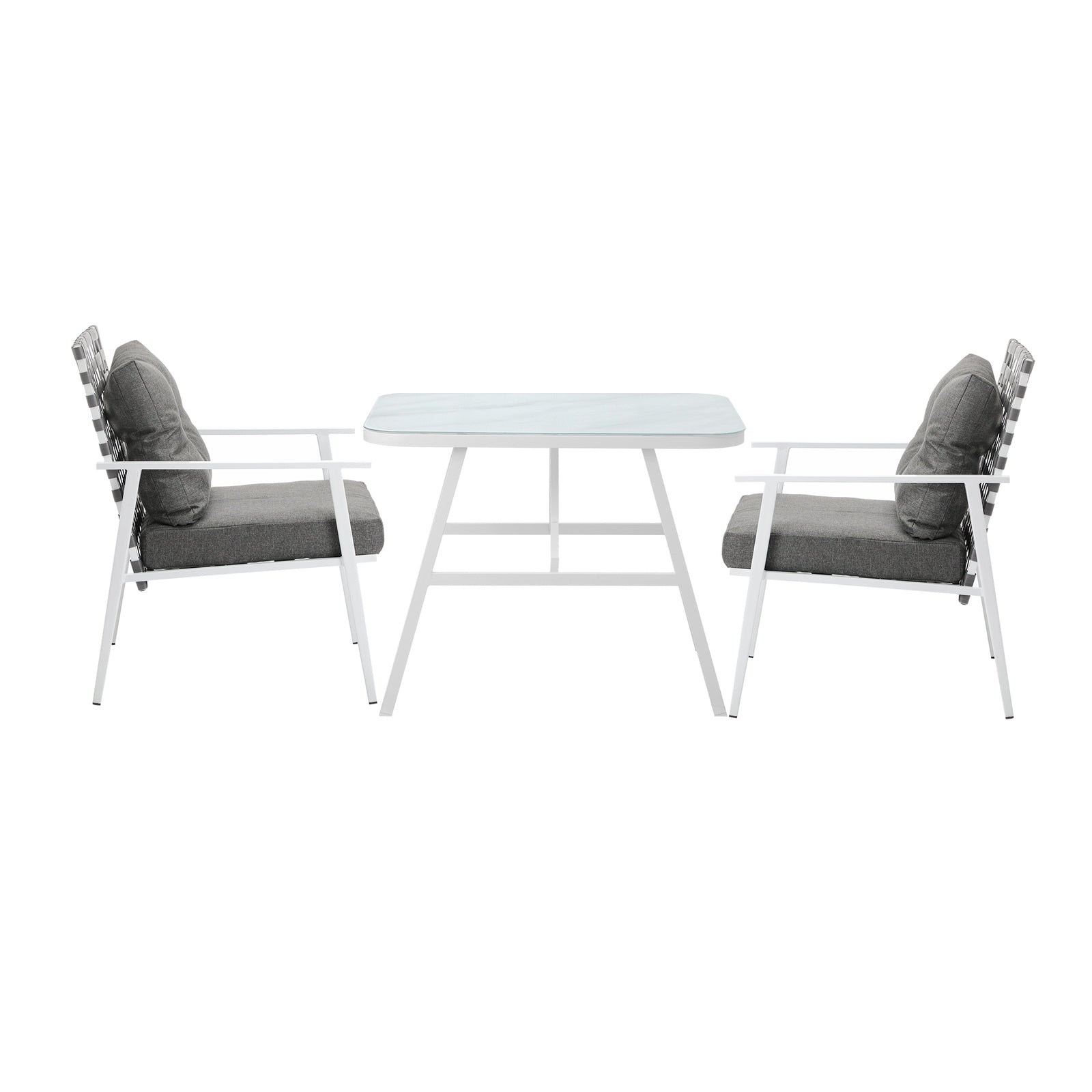 Livsip Outdoor Dining Set Rattan Chair Marble-style Table Garden Patio Furniture - Sunyee