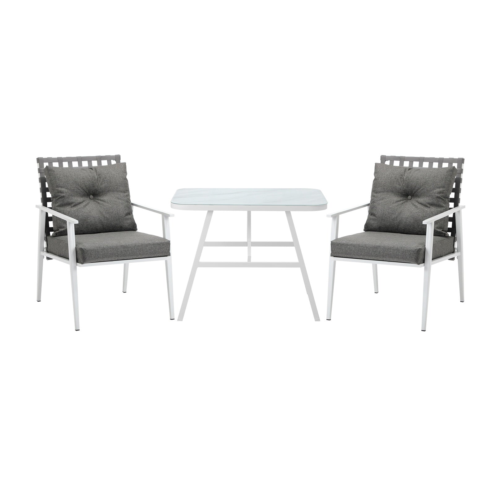 Livsip Outdoor Dining Set Rattan Chair Marble-style Table Garden Patio Furniture - Sunyee