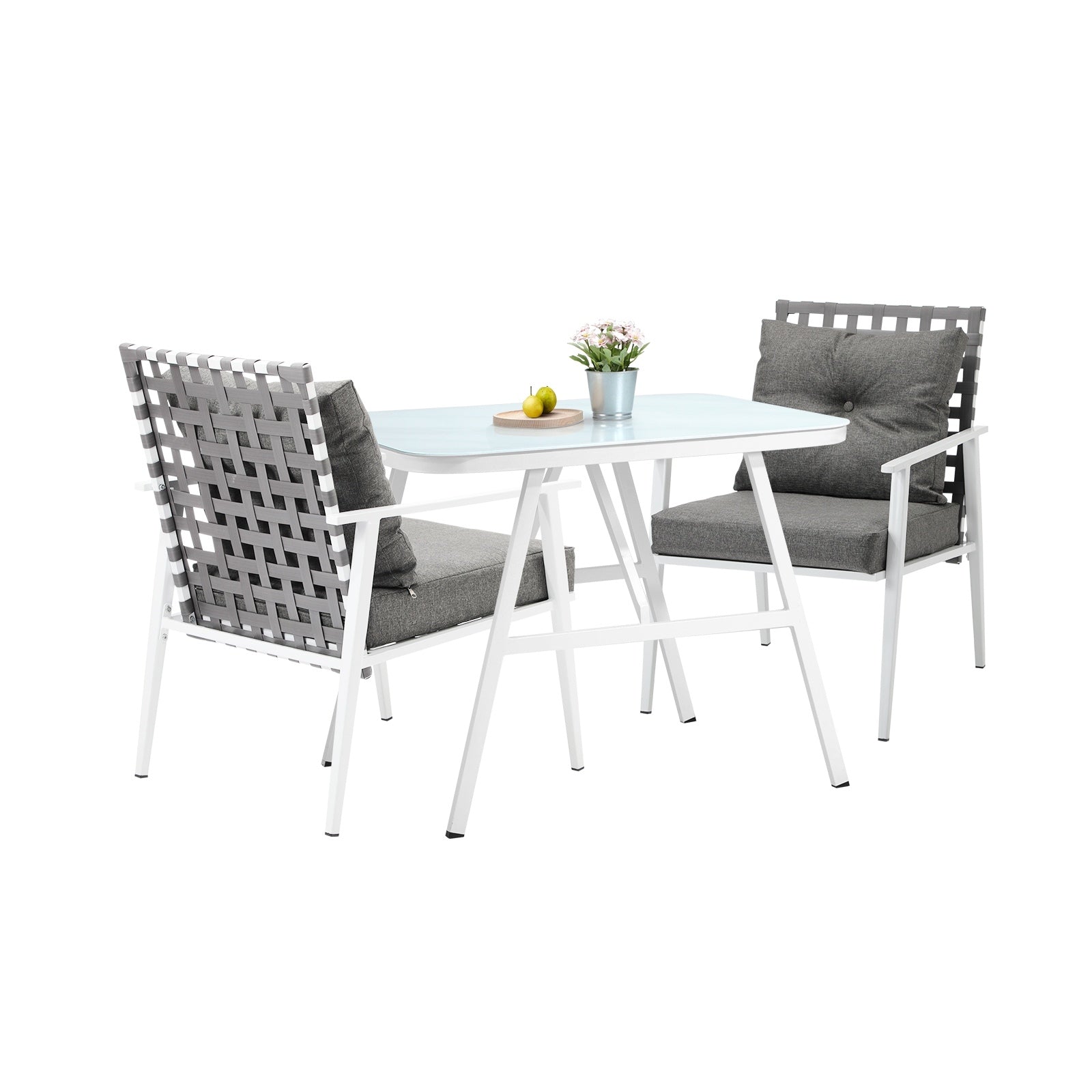 Livsip Outdoor Dining Set Rattan Chair Marble-style Table Garden Patio Furniture - Sunyee