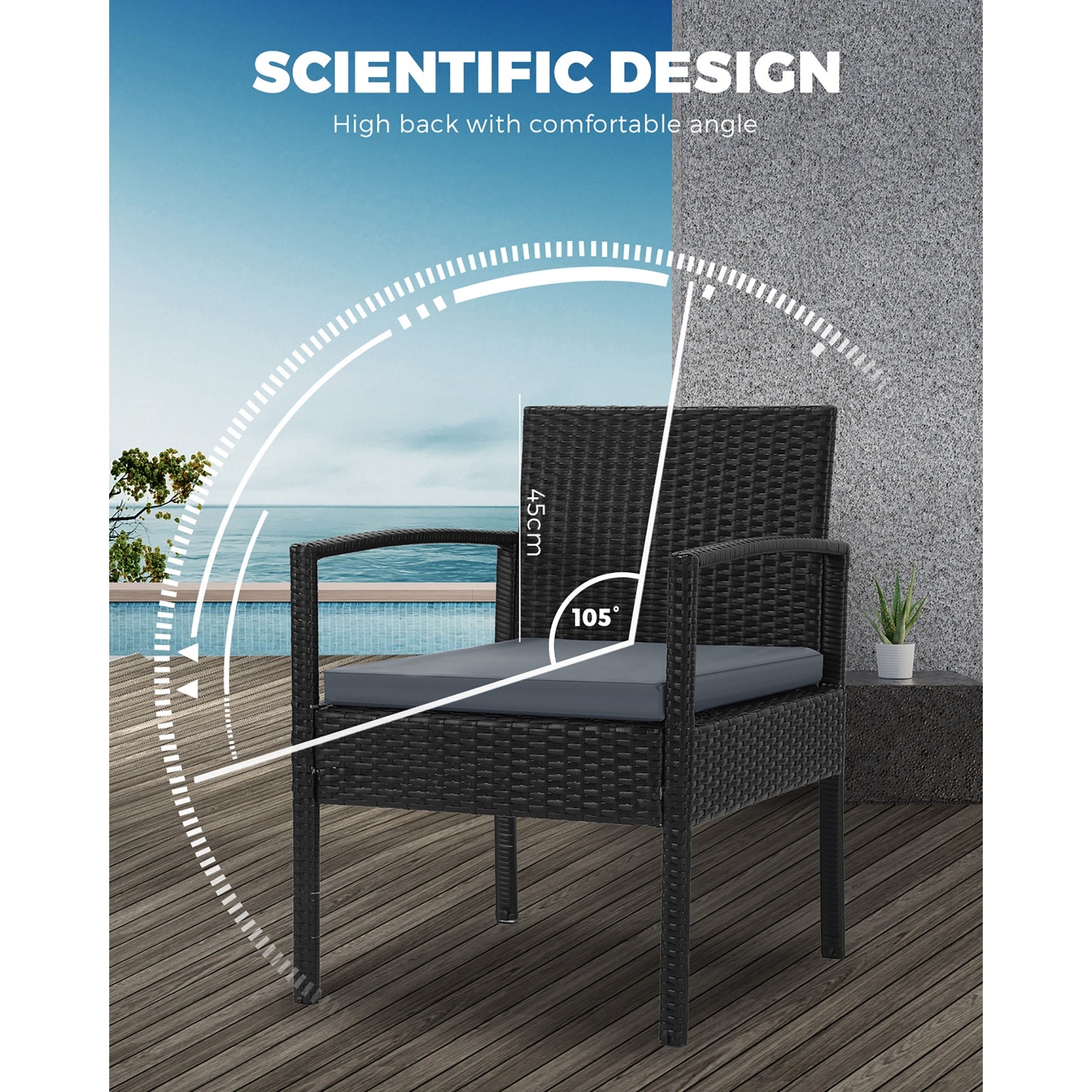 Livsip 4pcs Outdoor Lounge Setting Sofa Set Wicker Garden Patio Furniture Set - Sunyee