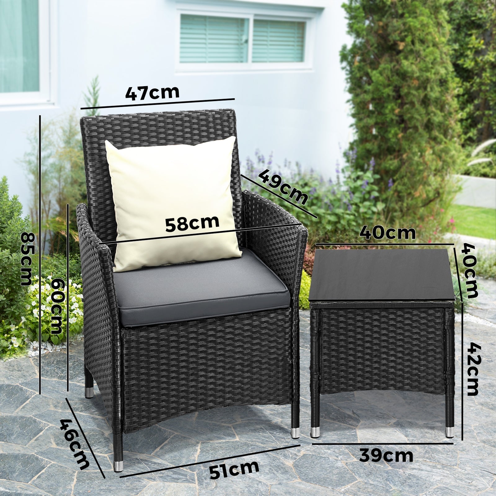 Livsip Outdoor Furniture Lounge Setting Sofa Wicker Chair Table Garden Patio Set - Sunyee