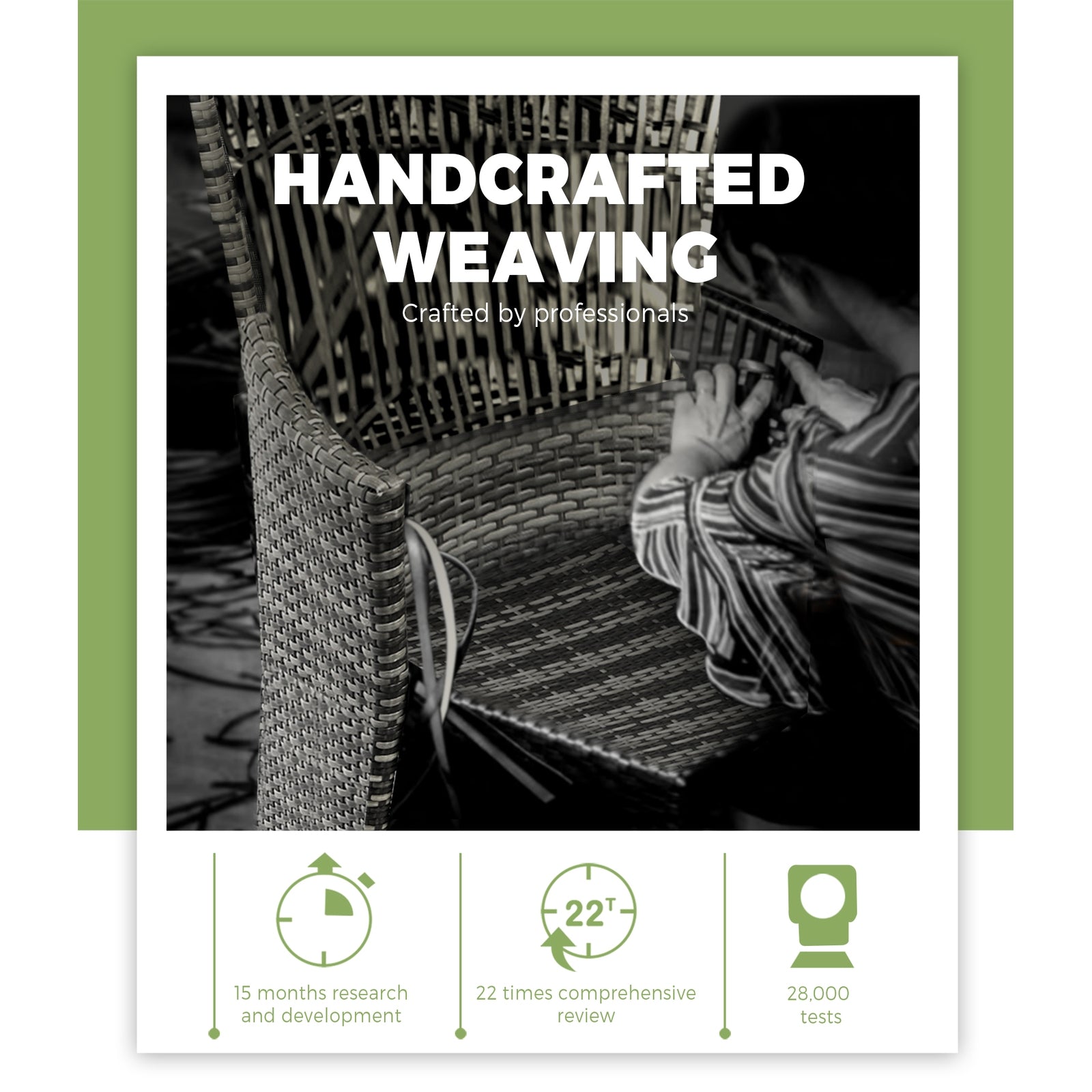 Livsip Outdoor Furniture Setting 3 Piece Wicker Bistro Set Patio Chairs Table - Sunyee