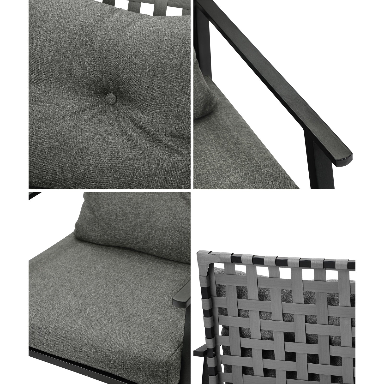 Livsip Outdoor Rattan Chairs Furniture Garden Patio Lounge Armchair Black 2PCS - Sunyee