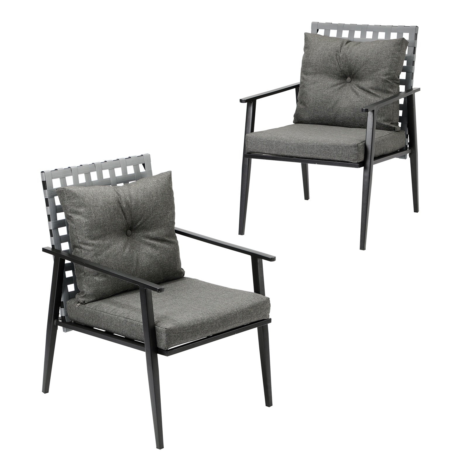 Livsip Outdoor Rattan Chairs Furniture Garden Patio Lounge Armchair Black 2PCS - Sunyee