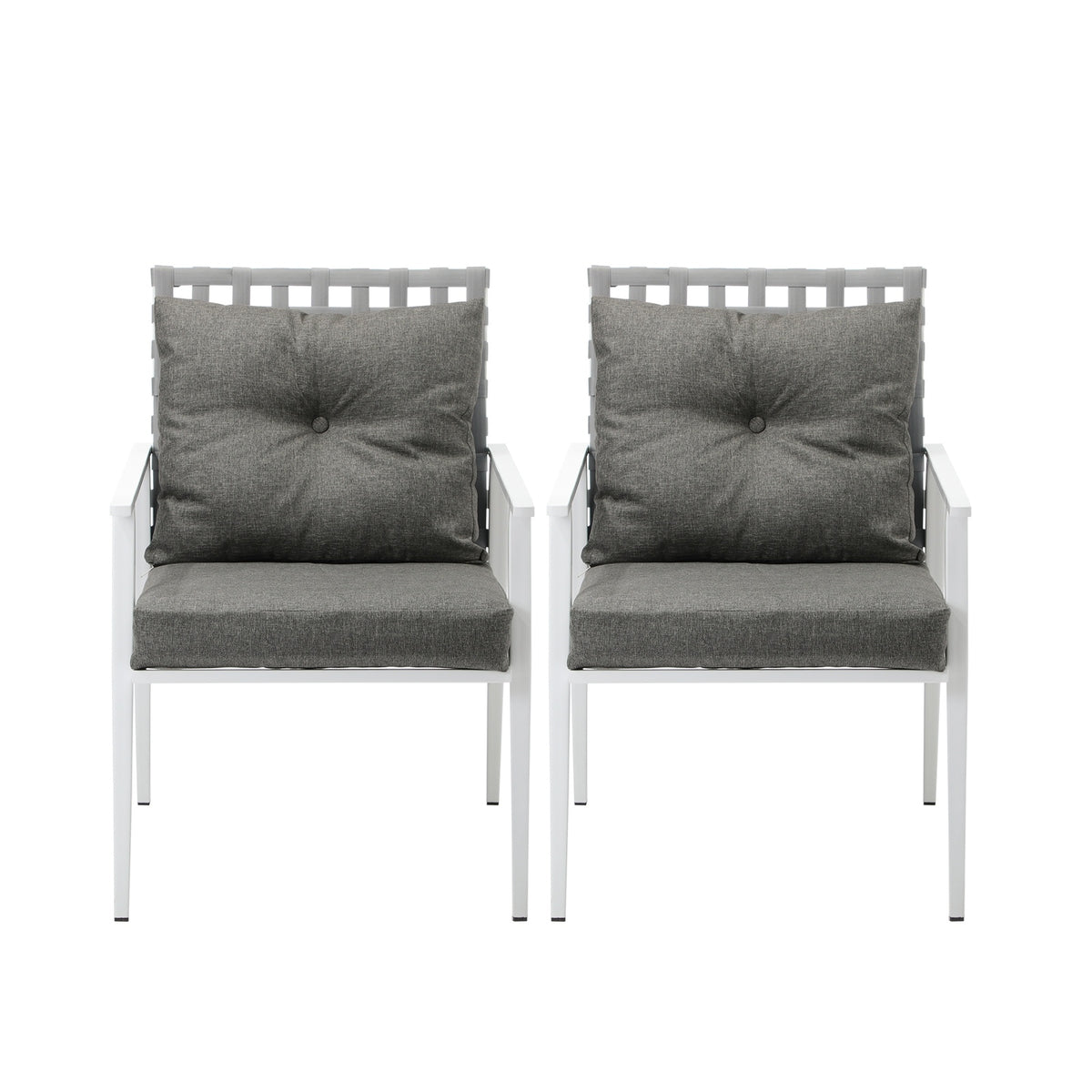 Livsip Outdoor Rattan Chairs Setting Garden Patio Lounge Armchair White 2PCS - Sunyee