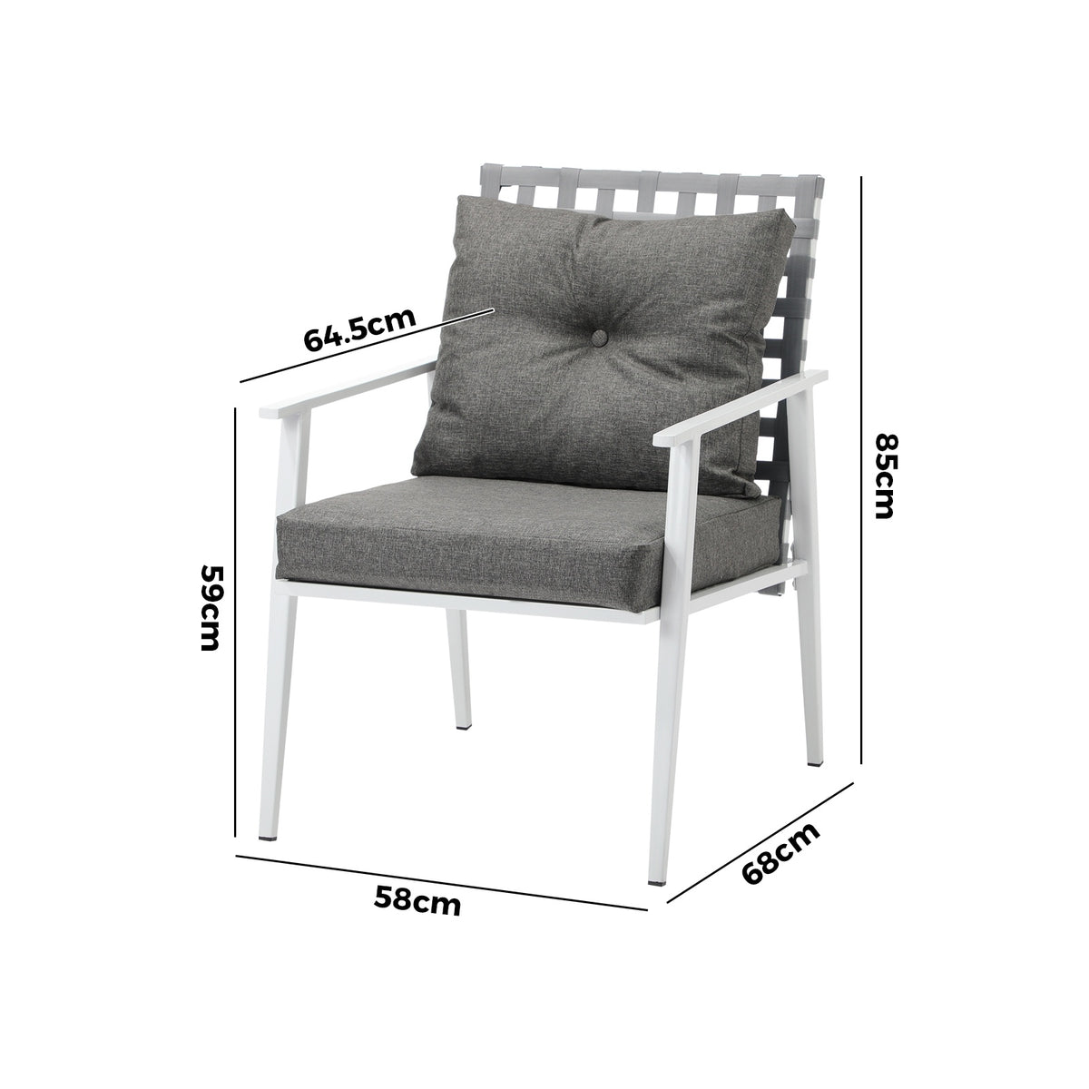 Livsip Outdoor Rattan Chairs Setting Garden Patio Lounge Armchair White 2PCS - Sunyee