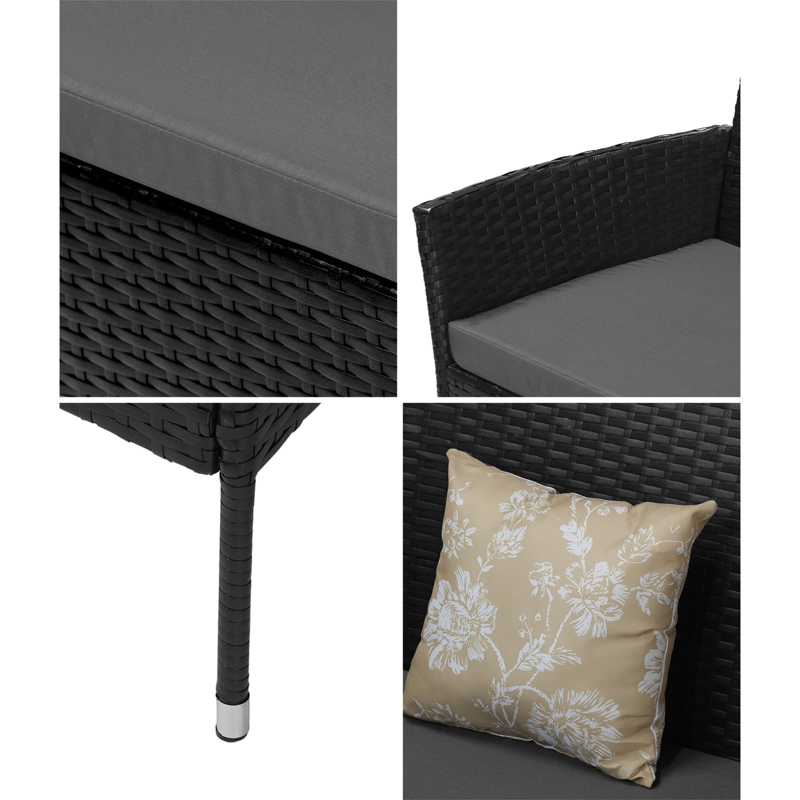 Livsip 4PCS Outdoor Furniture Setting Patio Garden Table Chair Set Wicker Sofa - Sunyee