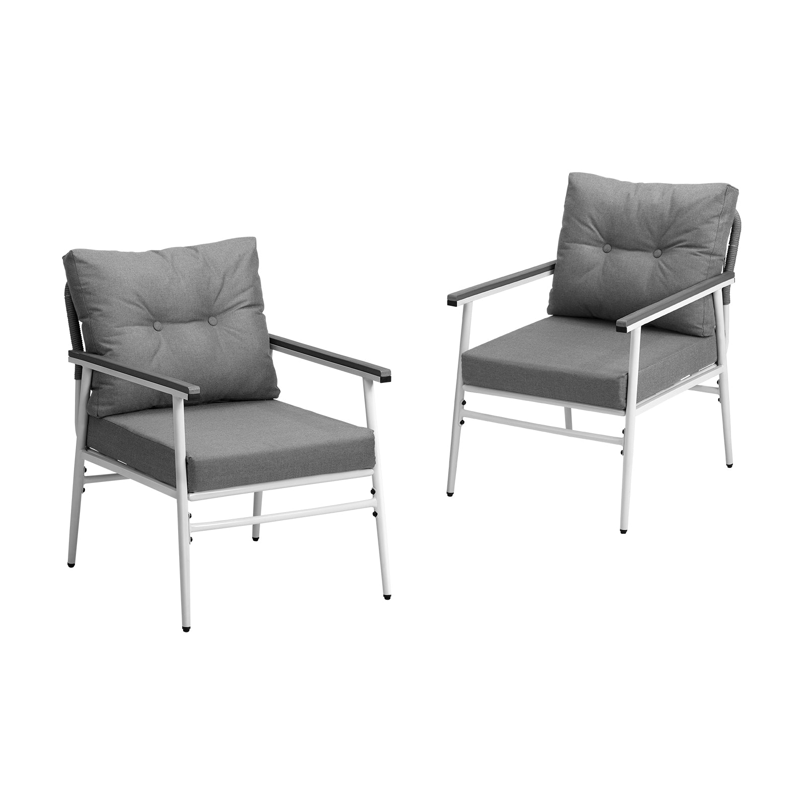 Livsip 2PCS Outdoor Chairs Setting Garden Patio Armchair Lounge Sofa White - Sunyee
