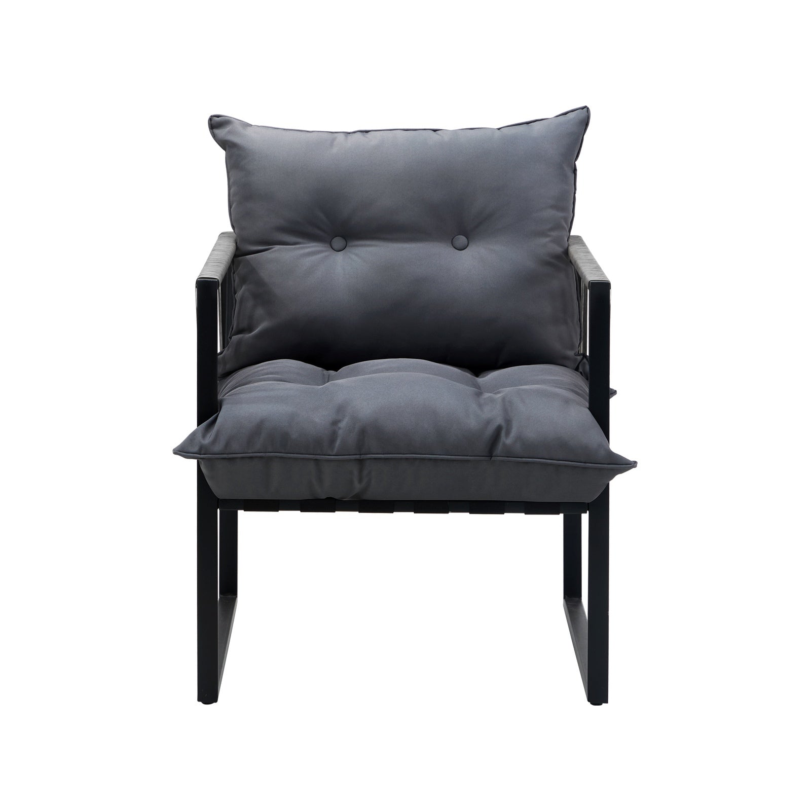 Livsip 2PCS Outdoor Furniture Patio Chairs Garden Lounge Sofa Set PE Wicker Grey - Sunyee