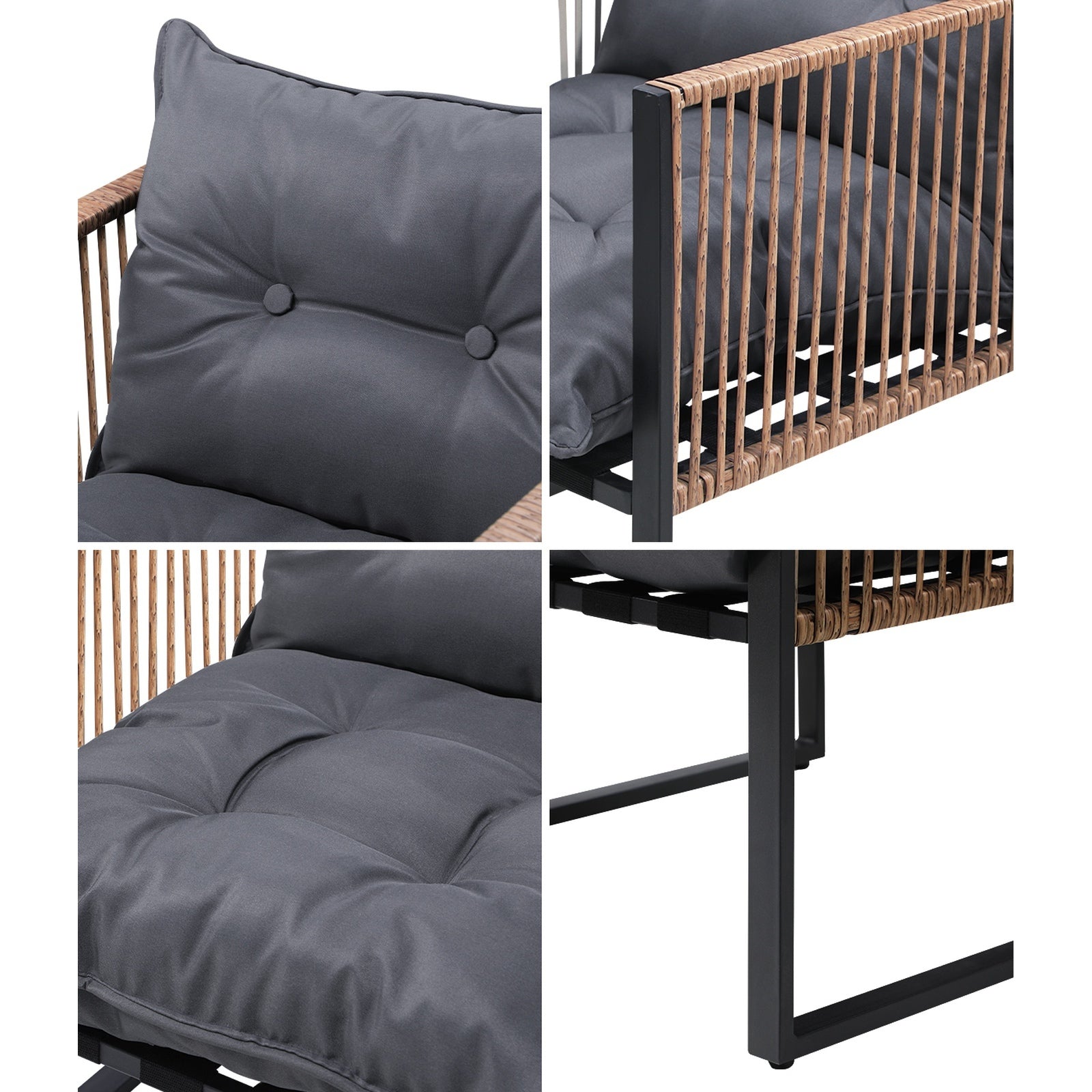 Livsip 2PCS Outdoor Furniture Chairs Garden Patio Garden Lounge Set PE Wicker - Sunyee