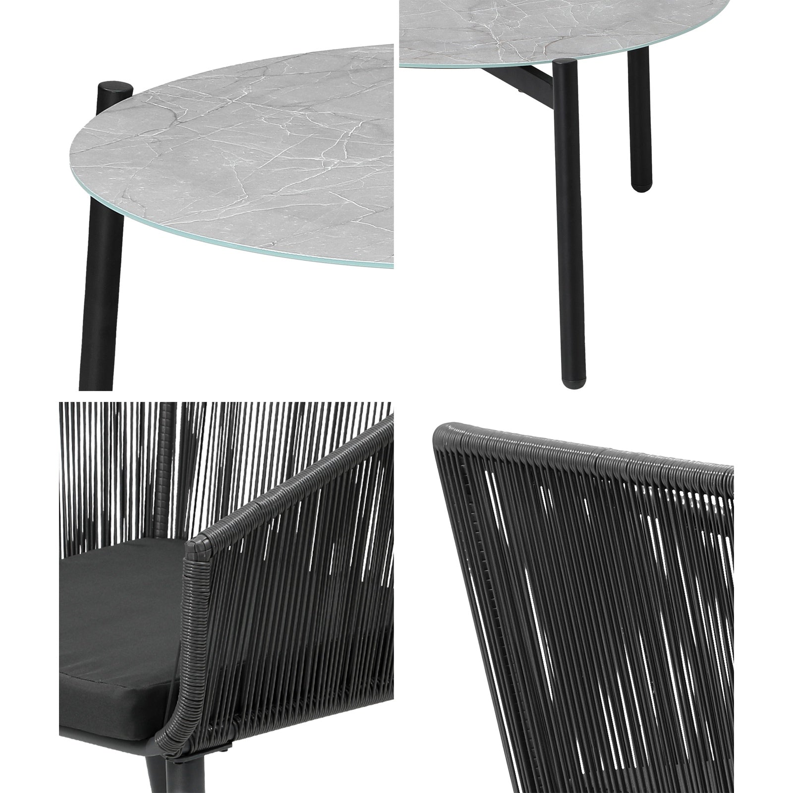 Livsip 3 Piece Outdoor Lounge Setting Furniture Patio Set - Sunyee