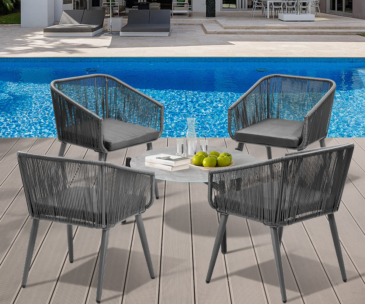 Livsip 5 Piece Outdoor Patio Set Lounge Furniture Setting - Sunyee