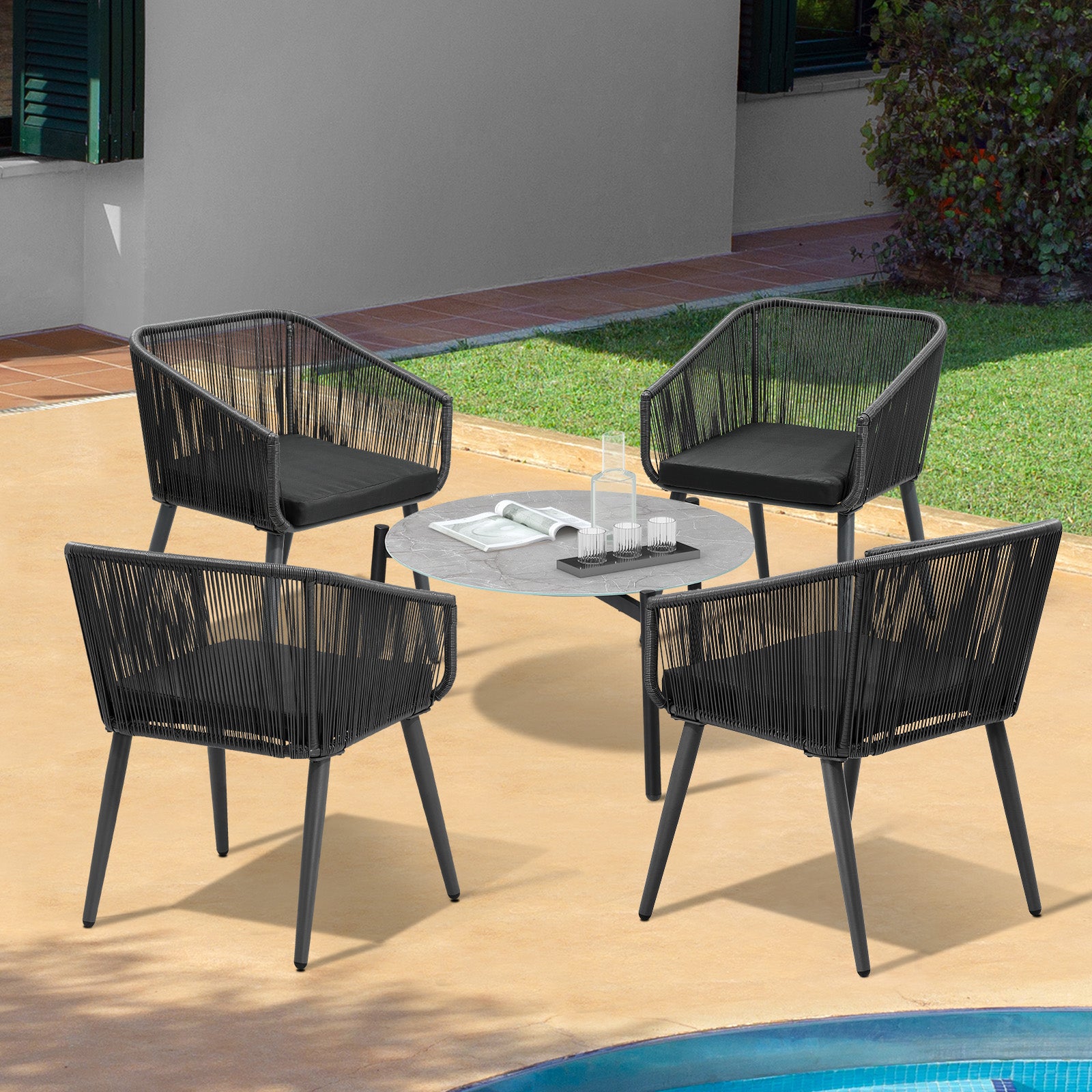 Livsip 5 Piece Outdoor Patio Set Lounge Furniture Setting - Sunyee
