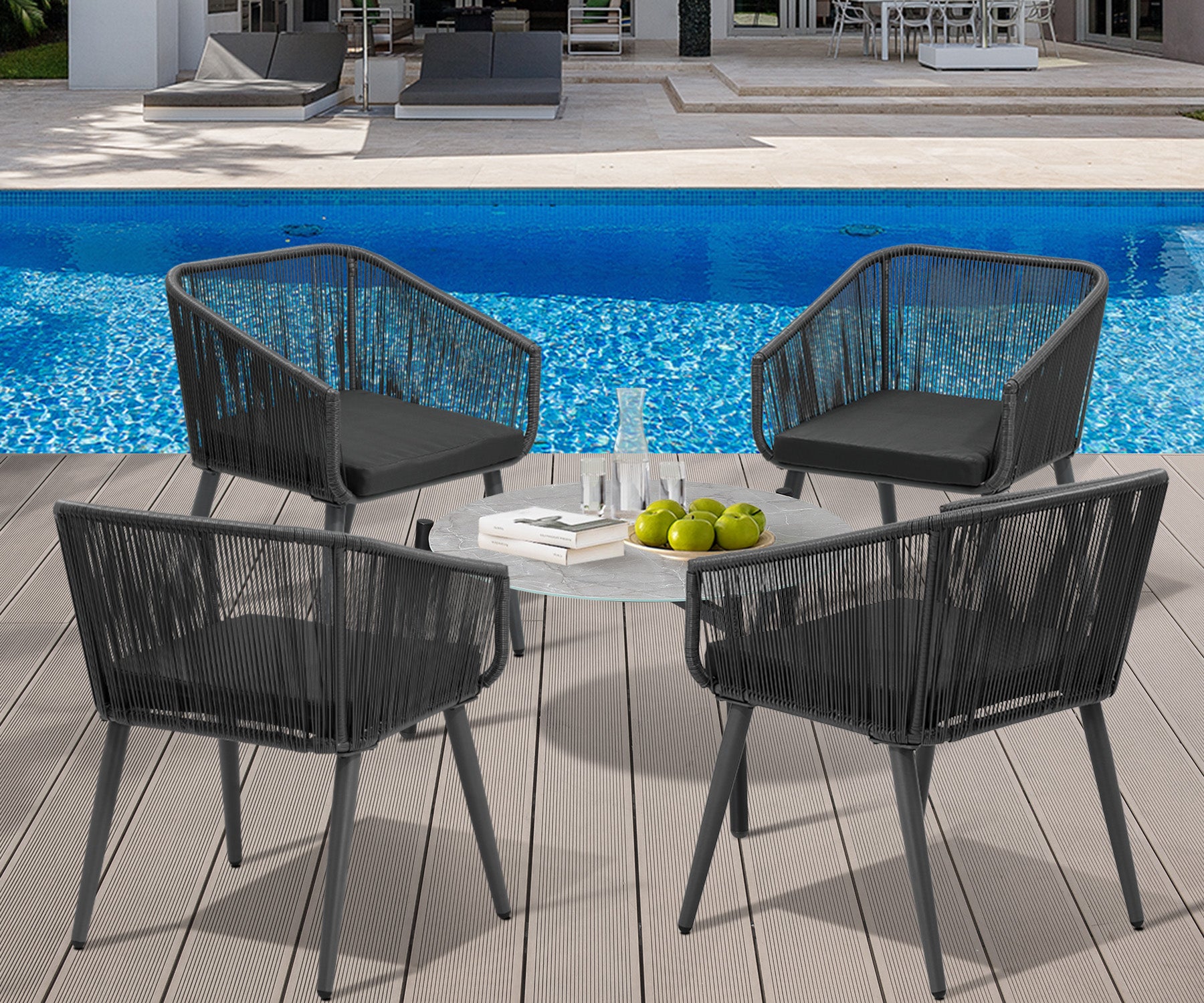Livsip 5 Piece Outdoor Patio Set Lounge Furniture Setting - Sunyee