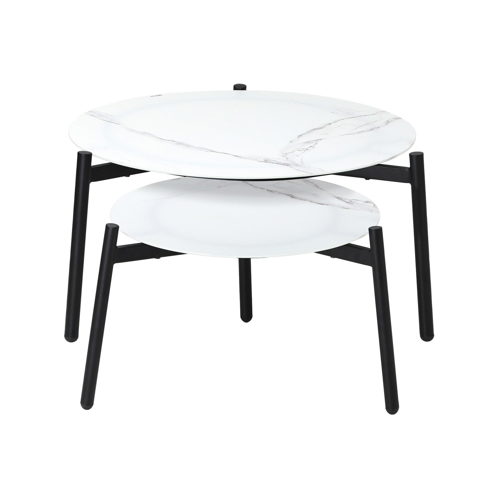 Livsip Coffee Side Marble Table 50/70cm Set Desk Patio Outdoor Furniture Garden - Sunyee