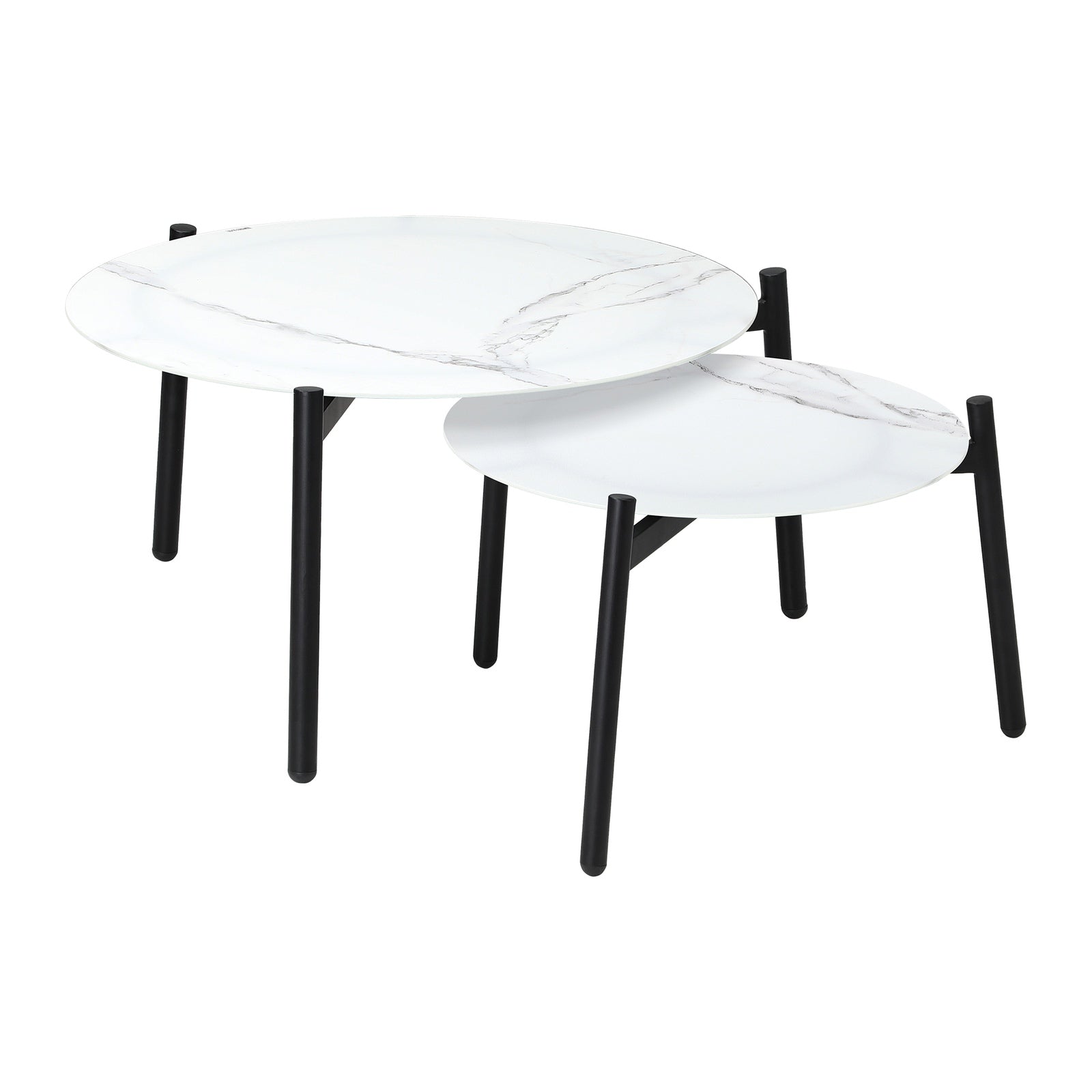 Livsip Coffee Side Marble Table 50/70cm Set Desk Patio Outdoor Furniture Garden - Sunyee