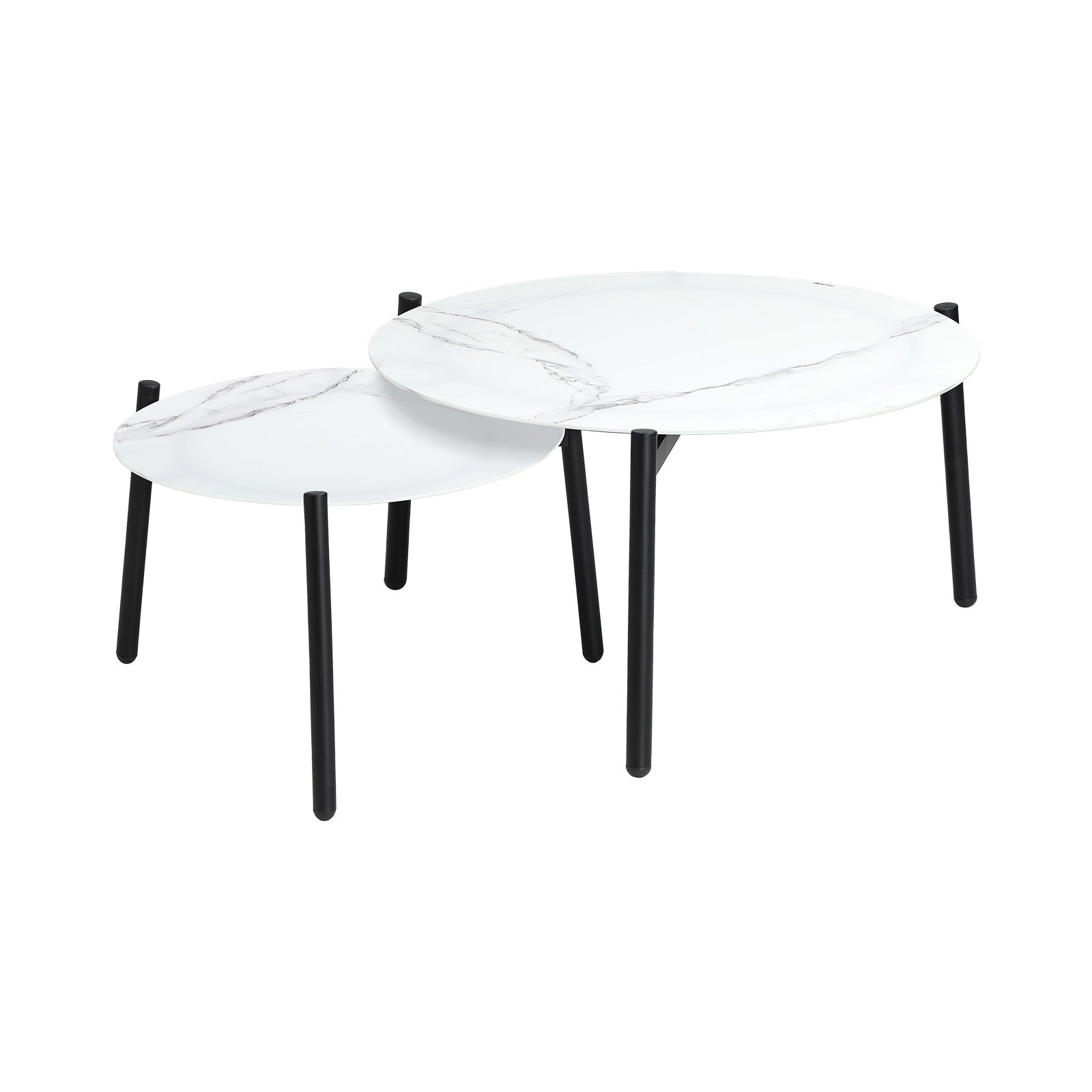 Livsip Coffee Side Marble Table 50/70cm Set Desk Patio Outdoor Furniture Garden - Sunyee