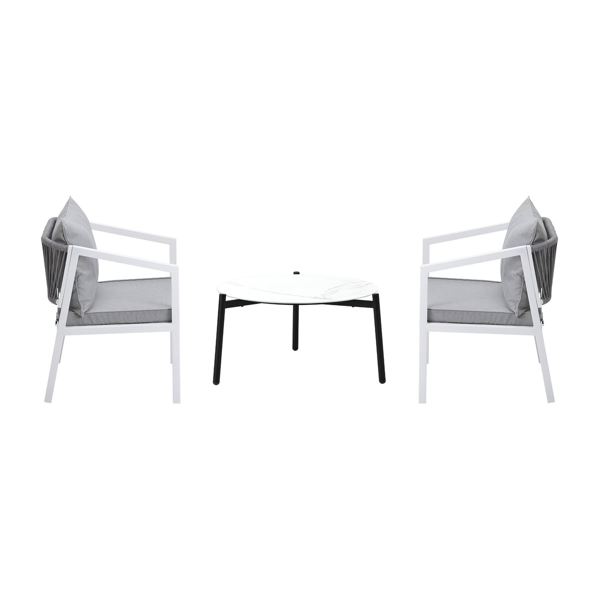 Livsip Outdoor Patio Setting Furniture Lounge Set White 70cm Coffee Table - Sunyee