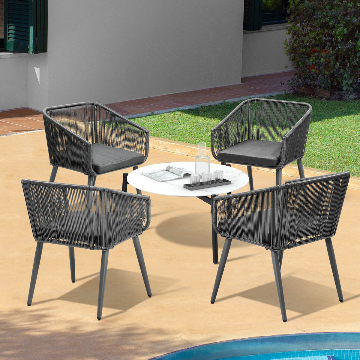 Livsip Outdoor Lounge Setting Furniture 5 Piece Patio Set - Sunyee