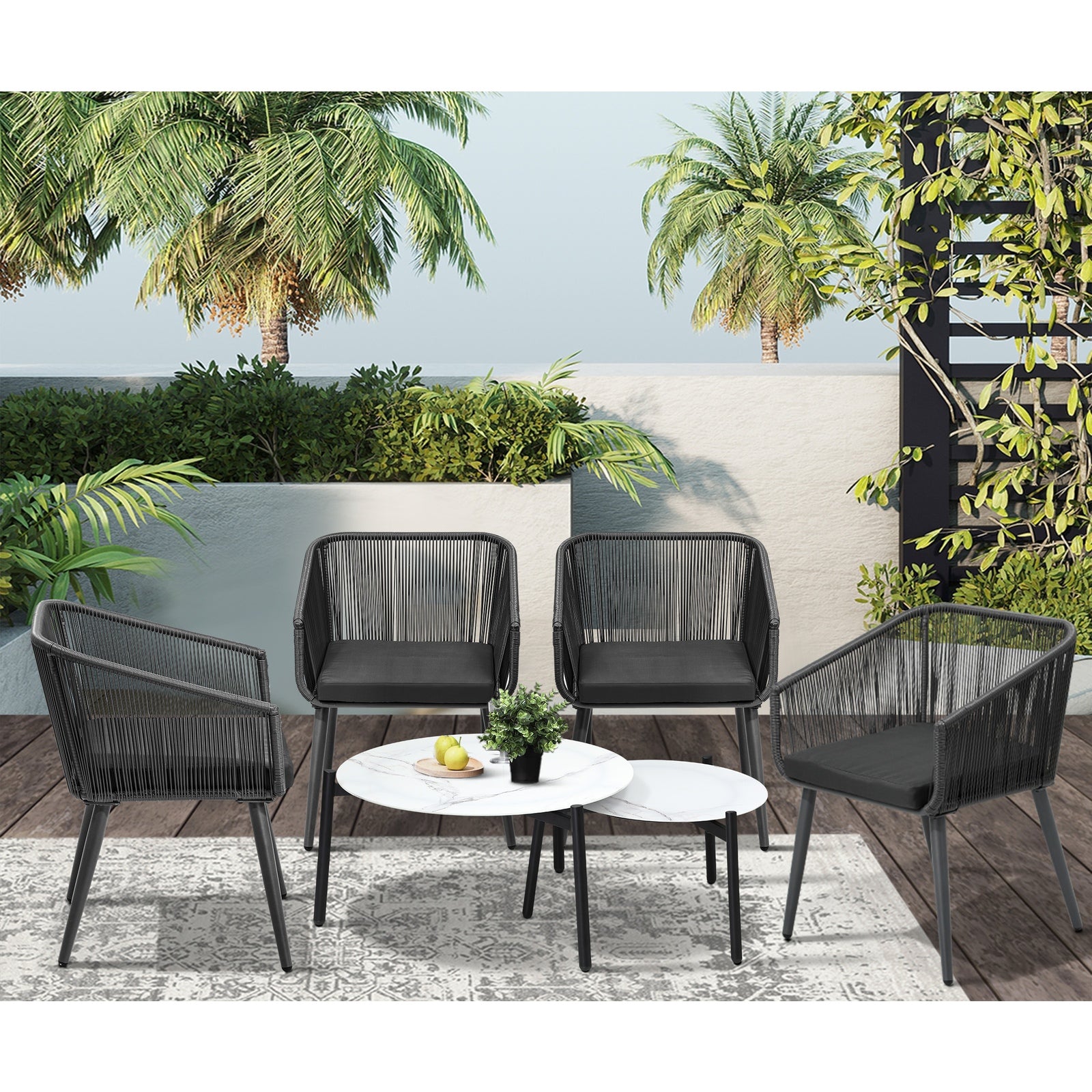 Livsip Outdoor Lounge Setting Furniture 6 Piece Patio Set - Sunyee