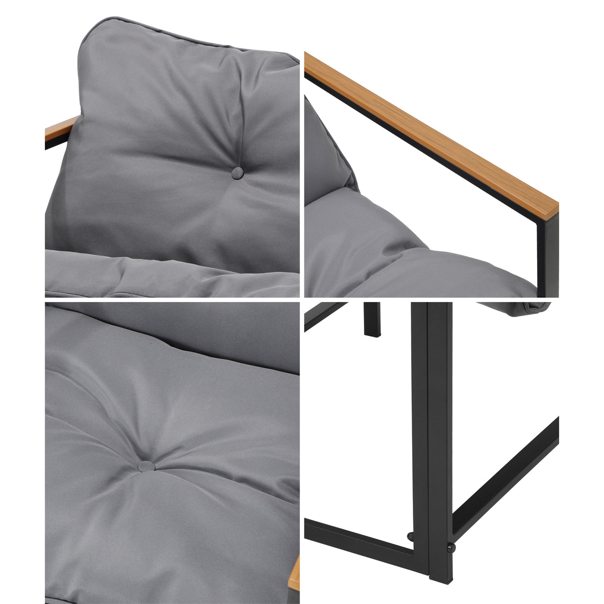 Livsip 4 Seater Outdoor Lounge Sofa Furniture Setting Garden Patio Chairs Table - Sunyee