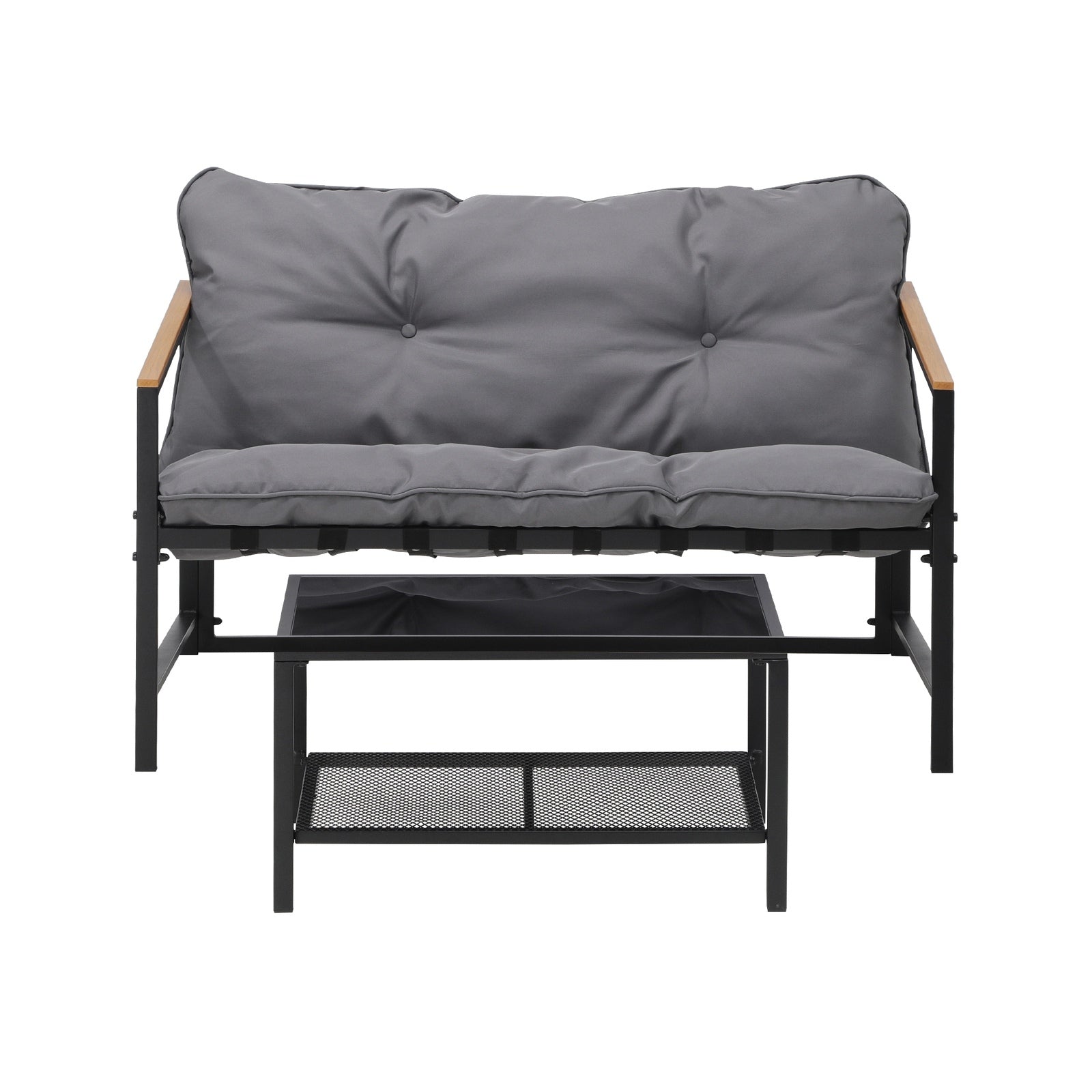 Livsip 2 Piece Outdoor Patio Sofa Set Garden Lounge Setting Furniture - Sunyee