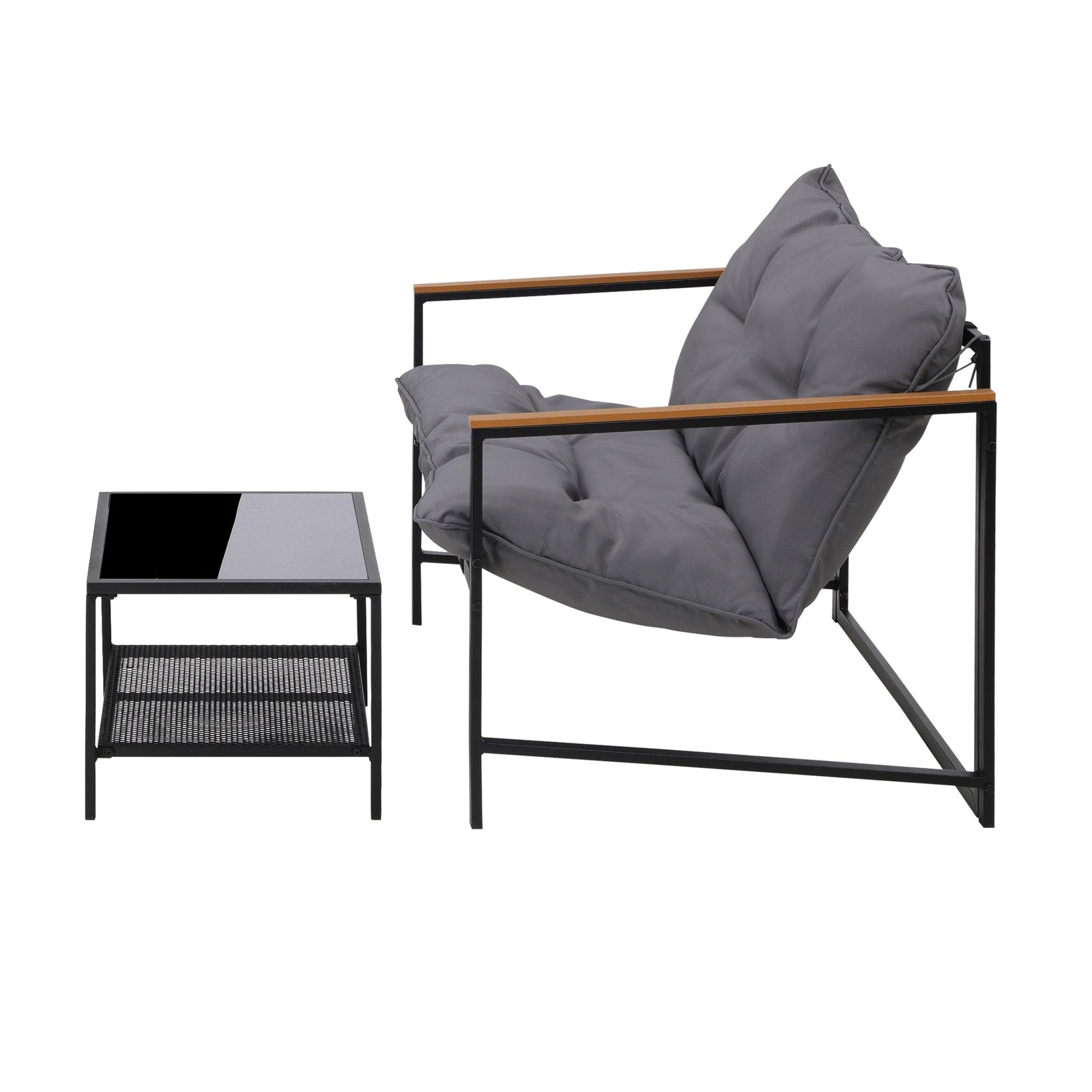 Livsip 2 Piece Outdoor Patio Sofa Set Garden Lounge Setting Furniture - Sunyee