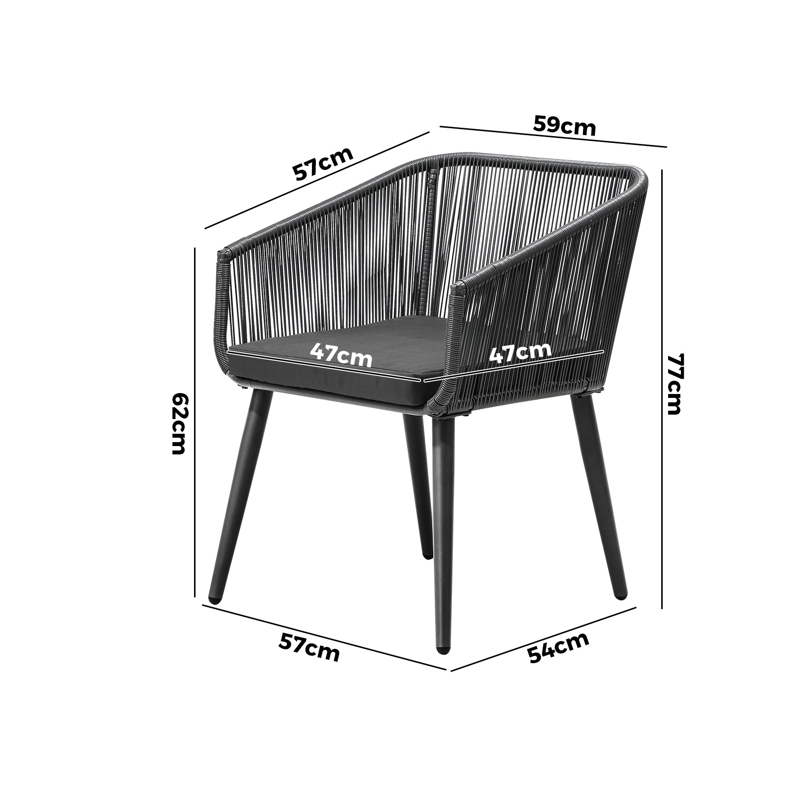 Livsip Outdoor Furniture Lounge Setting Chairs Set of 2 Bistro Patio Garden Set - Sunyee