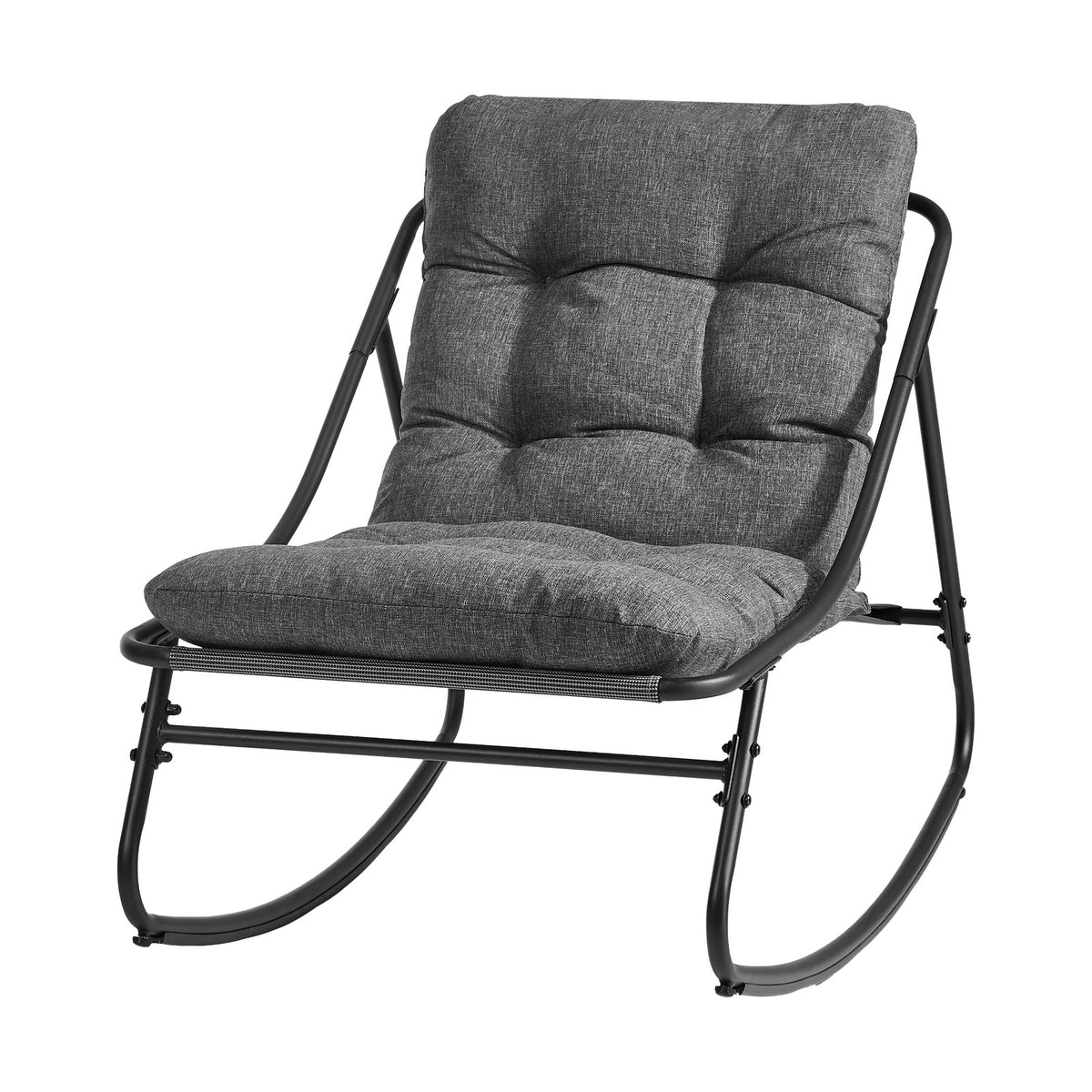 Livsip Outdoor Rocking Chair Garden Lounge Textilene Patio Furniture Grey