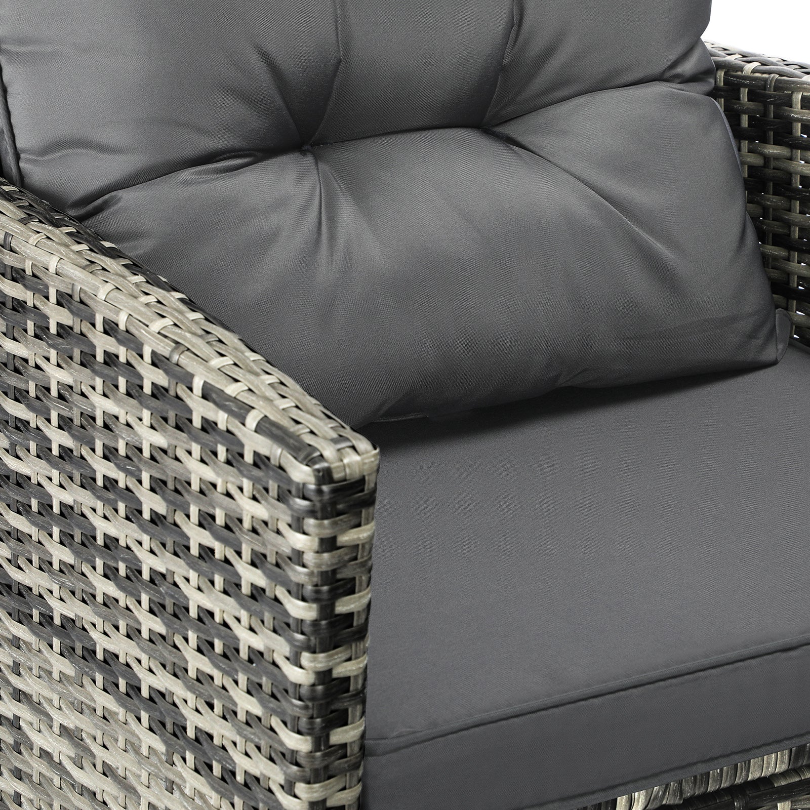 Livsip Outdoor Sofa Set Patio Furniture Wicker Table Chair Garden Lounge 4Piece - Sunyee