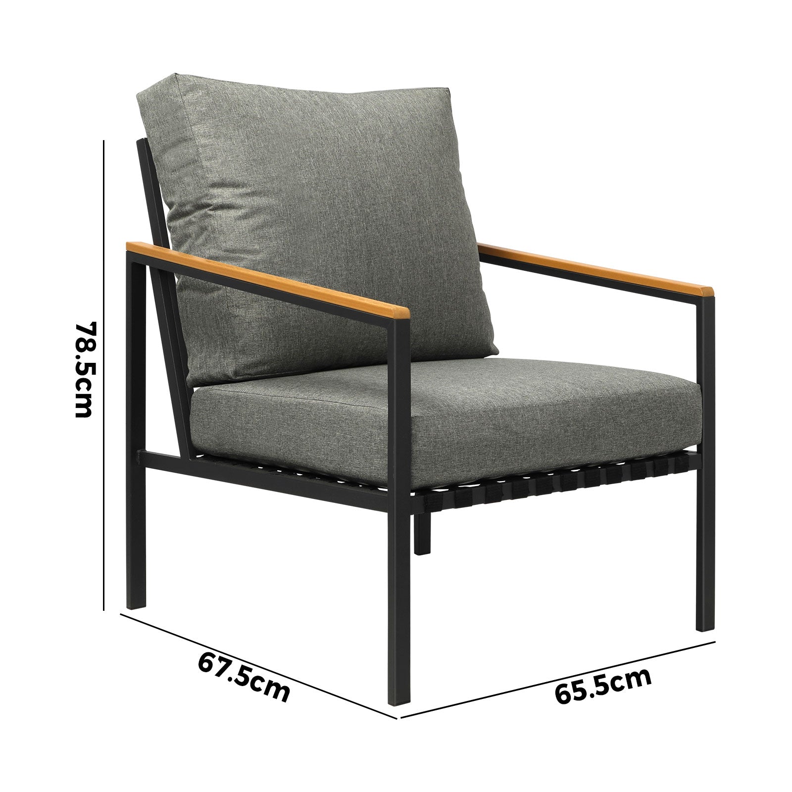 Livsip Outdoor Lounge Dining Chairs Patio Furniture Lounge Setting Set of 2 - Sunyee