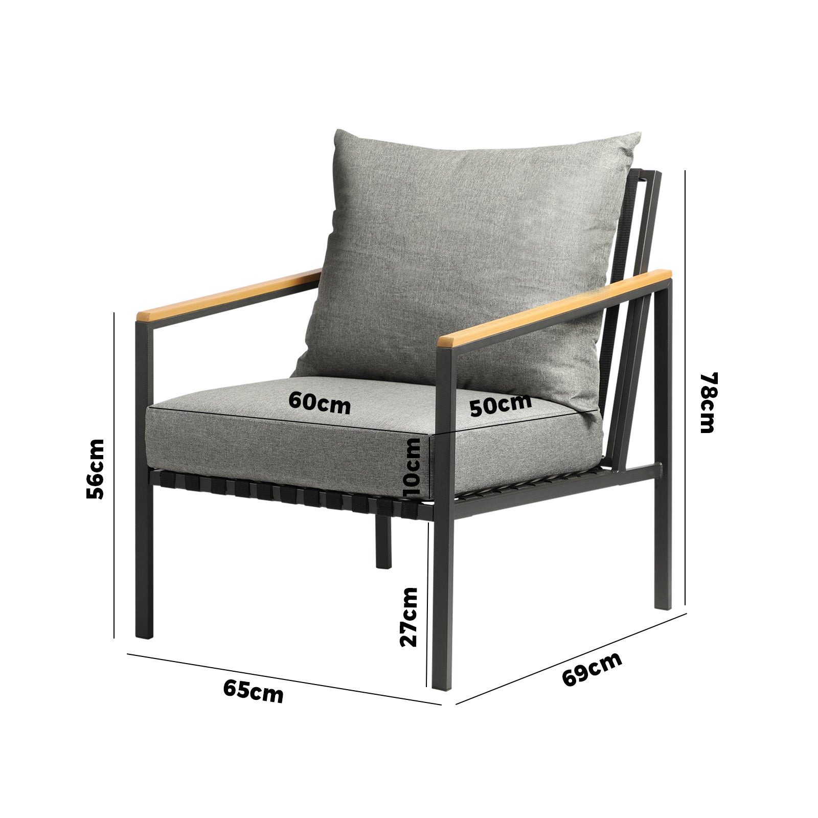 Livsip Outdoor Lounge Chairs Patio Furniture Chairs Garden Sofa with Cushions - Sunyee