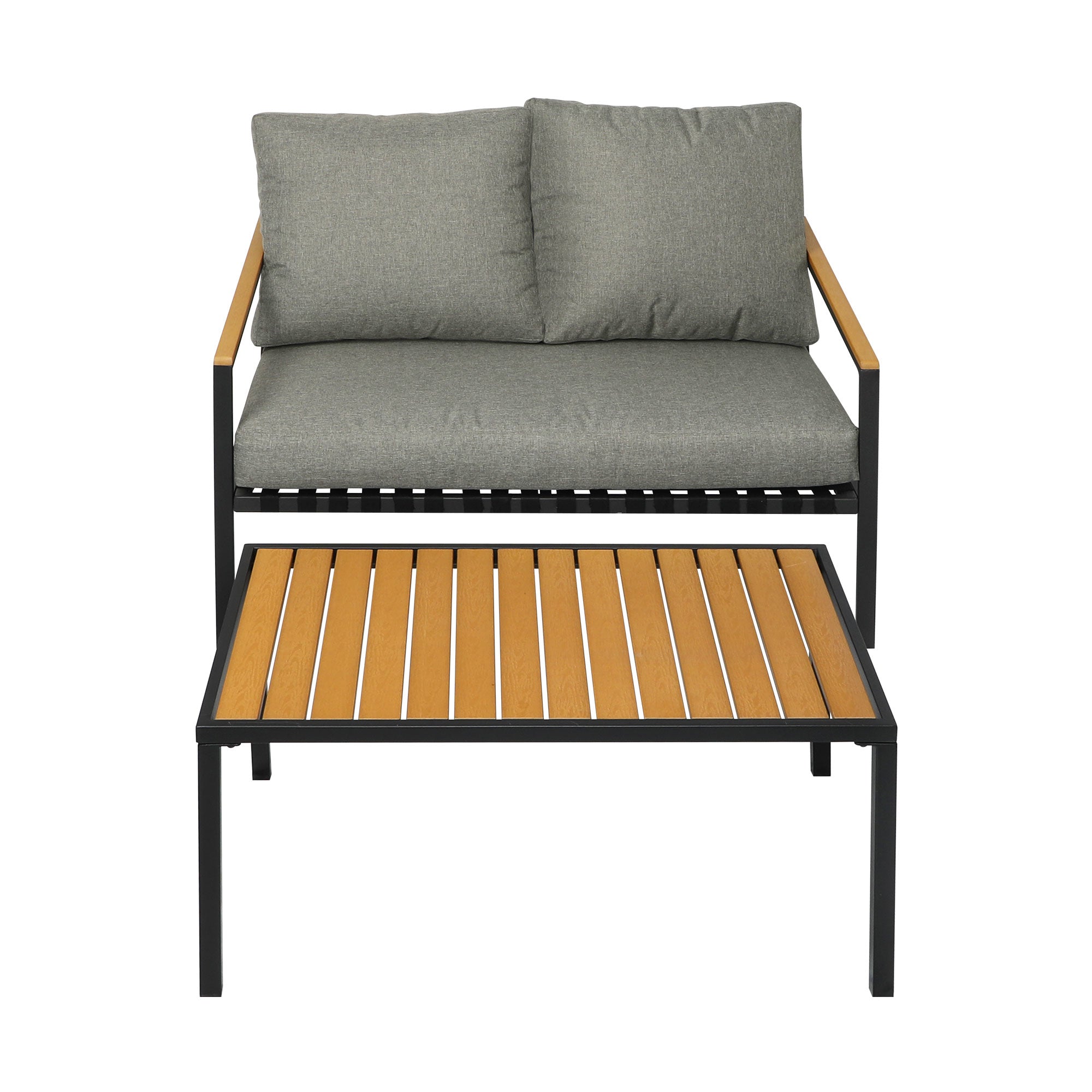 Livsip Outdoor Furniture 2-Piece Dining Set Lounge Patio Chairs Table Setting - Sunyee