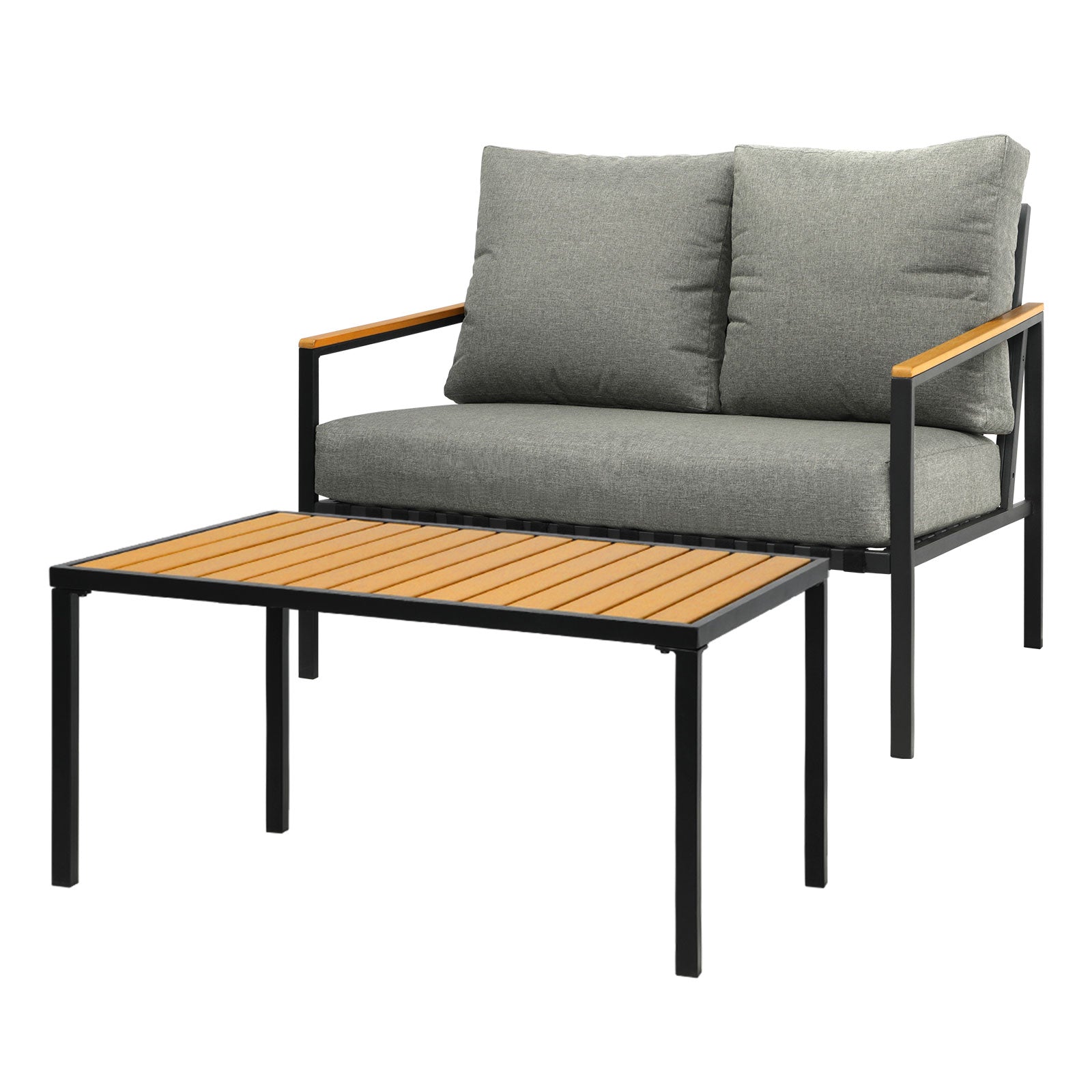 Livsip Outdoor Furniture 2-Piece Dining Set Lounge Patio Chairs Table Setting - Sunyee