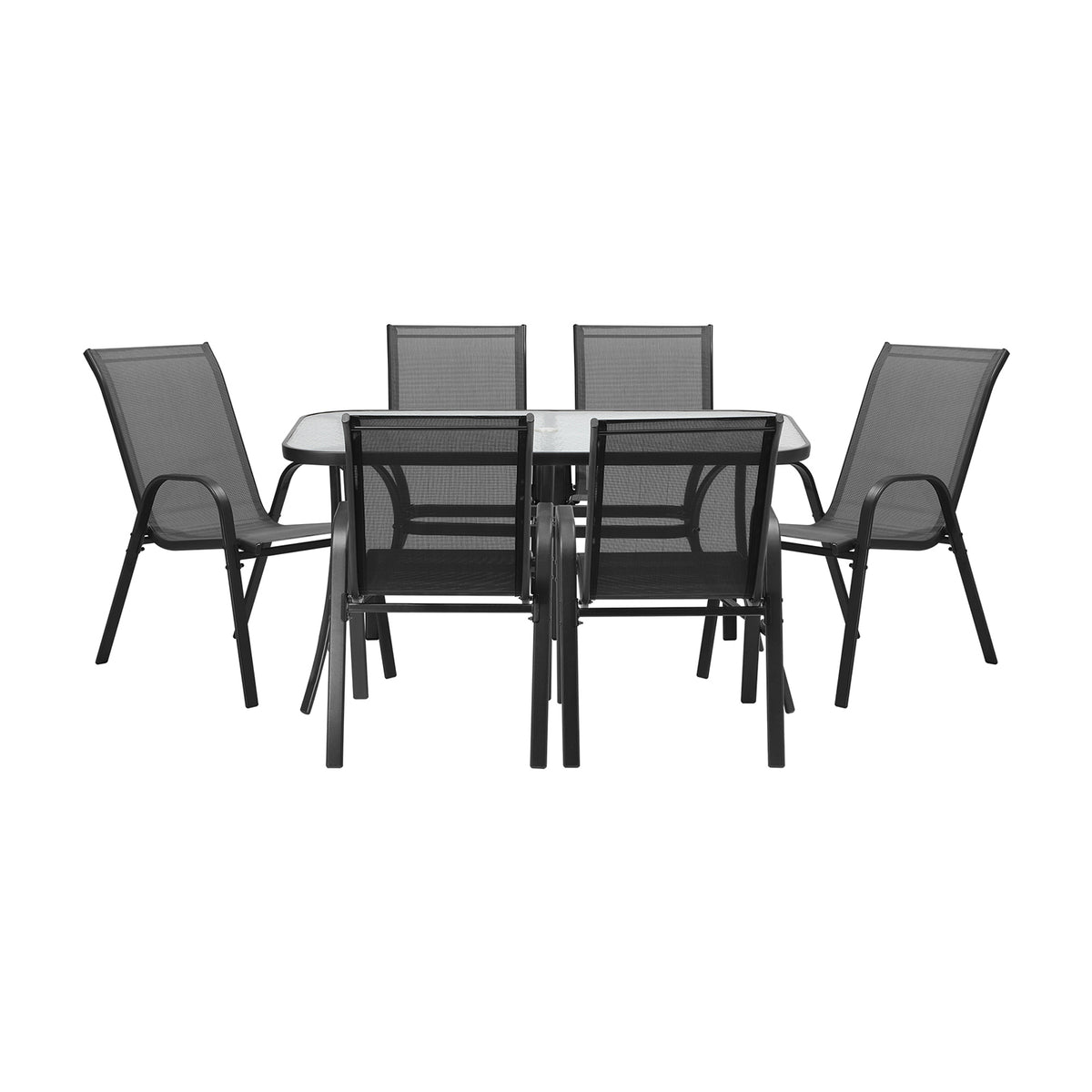 Livsip 7PCS Outdoor Dining Setting 140cm Table Patio Furniture Bistro