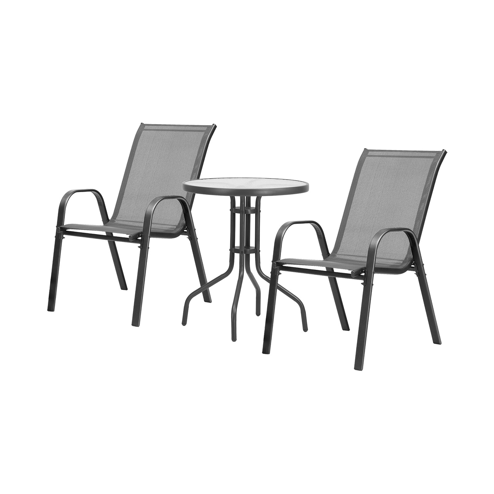 Livsip Outdoor Bistro Set Dining Chairs Table Patio Furniture 3 Piece - Sunyee