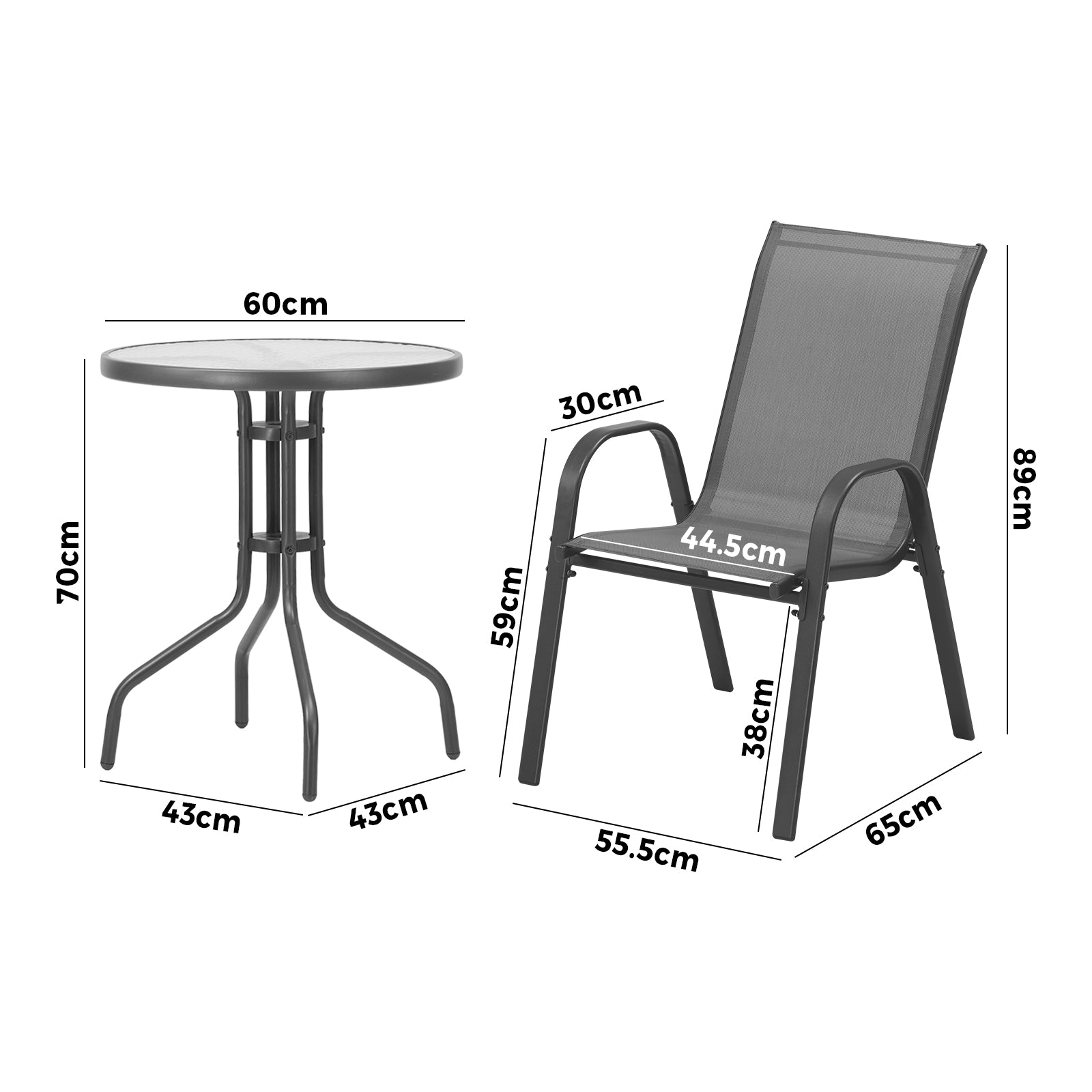 Livsip Outdoor Bistro Set Dining Chairs Table Patio Furniture 3 Piece - Sunyee
