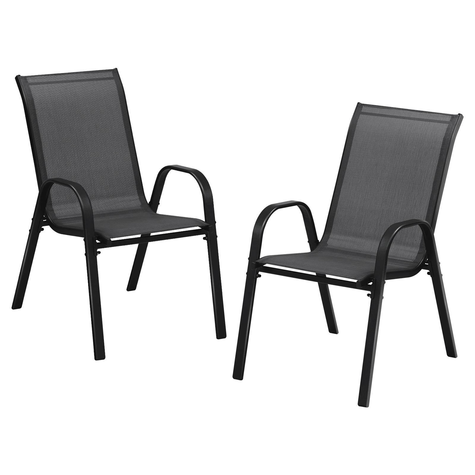 Livsip Set of 2 Outdoor Stackable Chairs Patio Furniture Lounge Chair Bistro Set - Sunyee