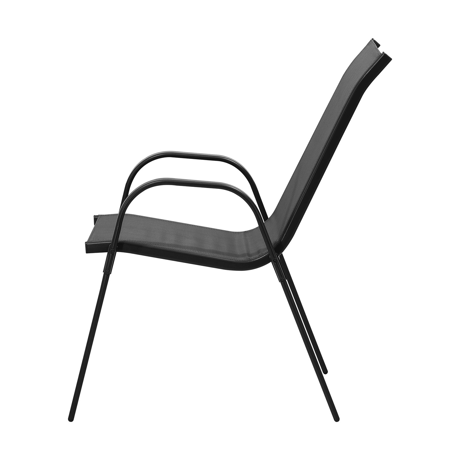 Livsip 2x Outdoor Stackable Chairs Patio Furniture Lounge Chair Bistro Set Grey - Sunyee