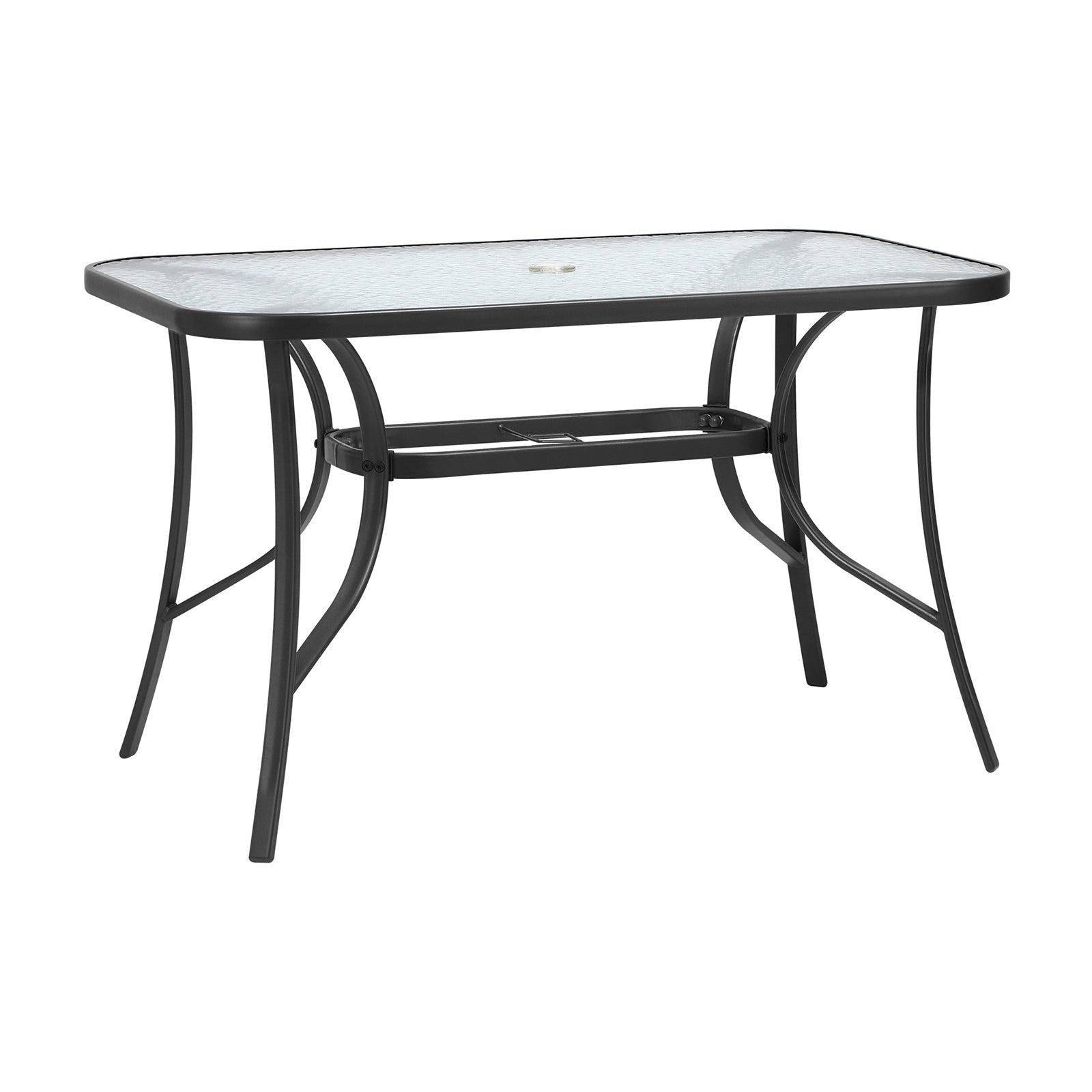 Livsip 120cm Outdoor Dining Glass Table Rectangle Patio Furniture Bistro Grey - Sunyee