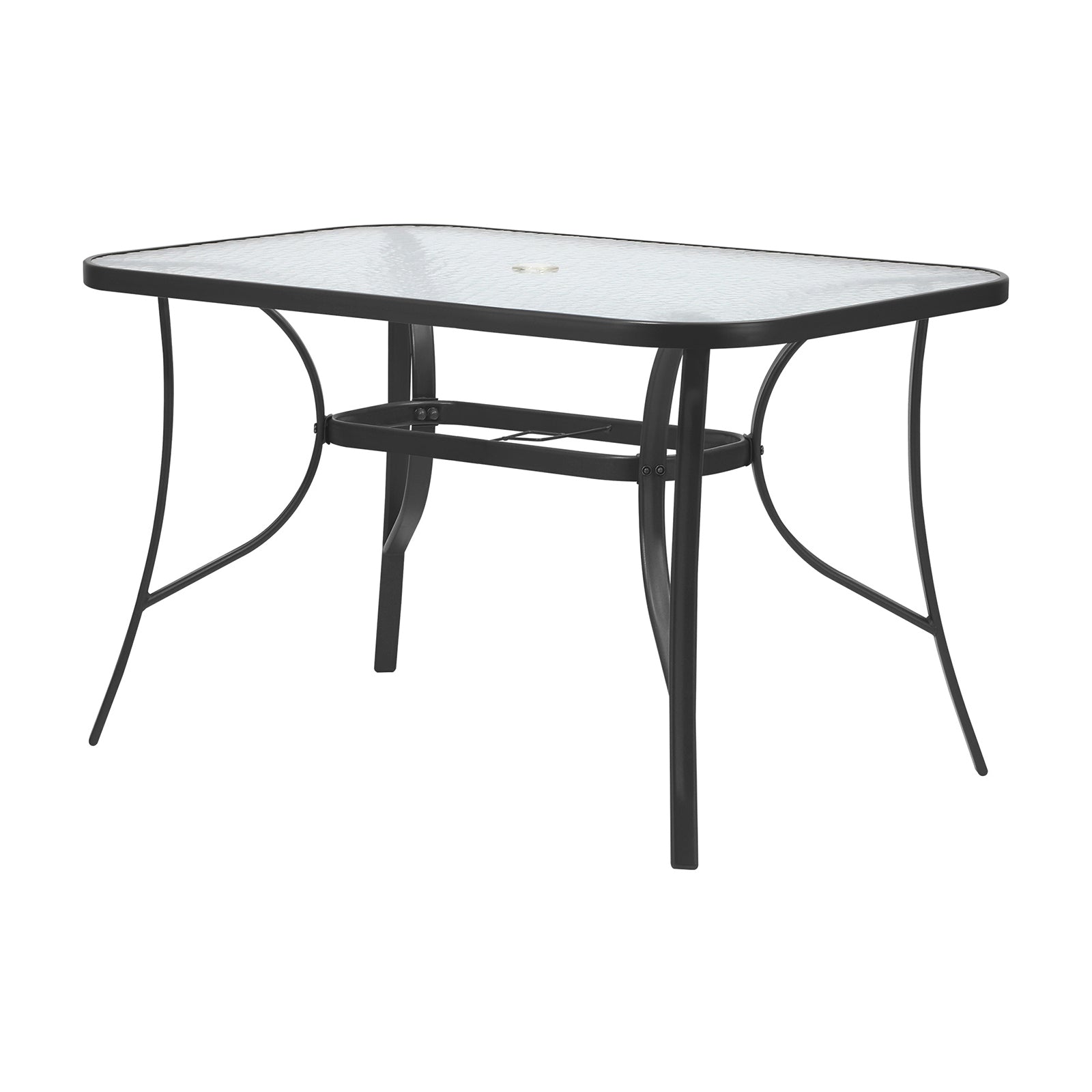 Livsip 120cm Outdoor Dining Glass Table Rectangle Patio Furniture Bistro Grey - Sunyee