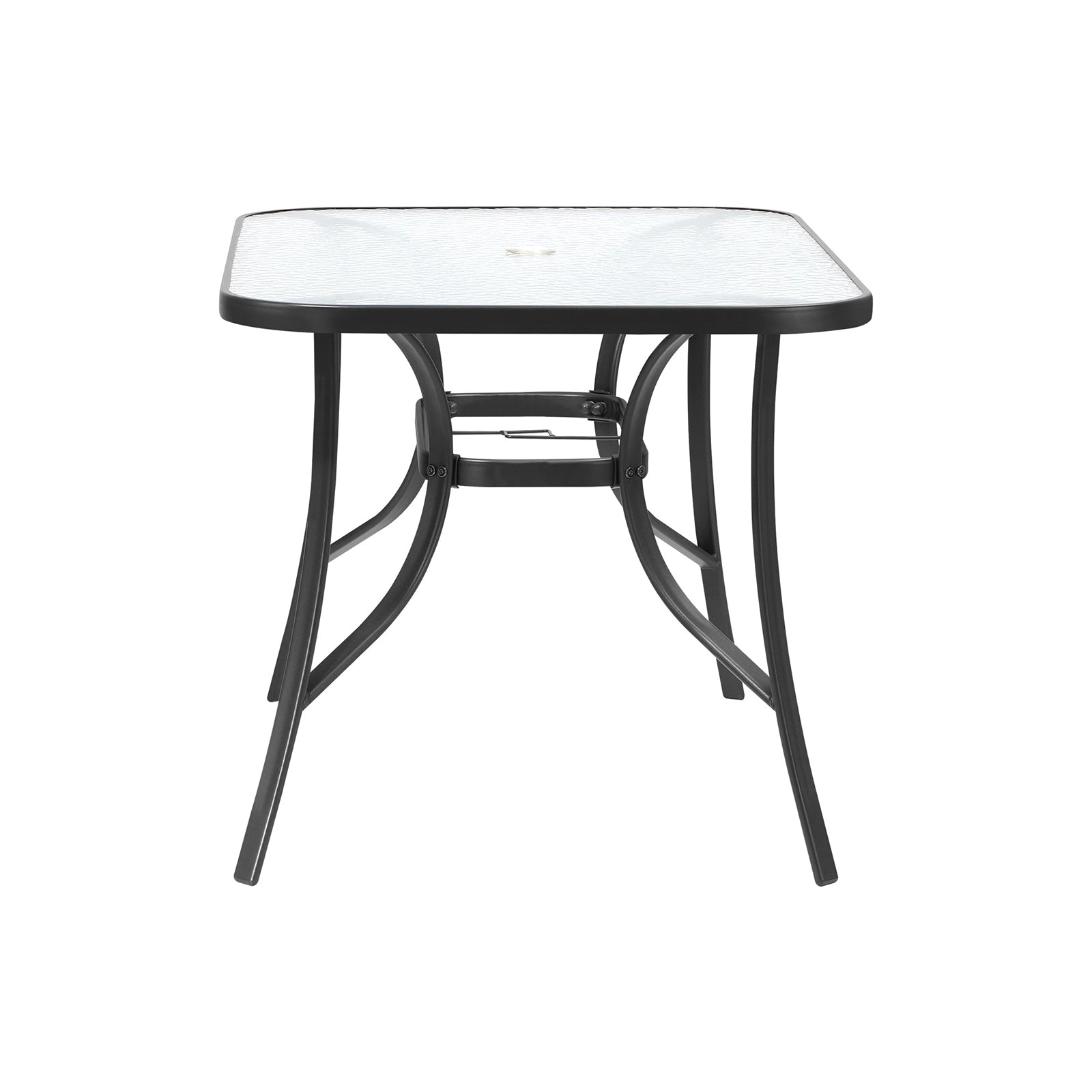 Livsip 120cm Outdoor Dining Glass Table Rectangle Patio Furniture Bistro Grey - Sunyee