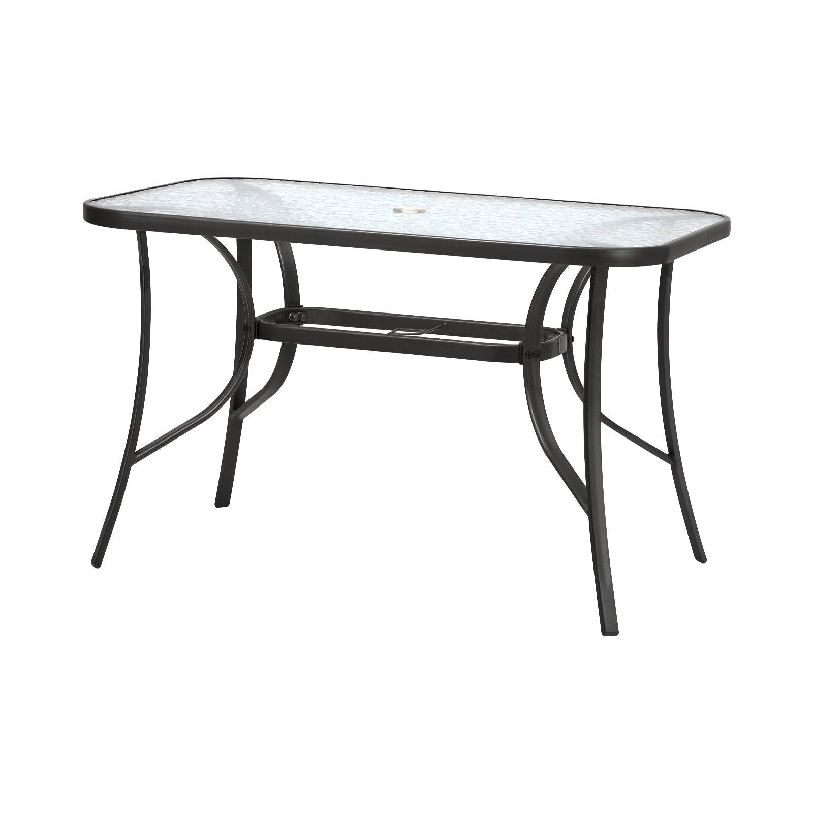 Livsip 120cm Outdoor Dining Glass Table Rectangle Patio Furniture Bistro Grey - Sunyee