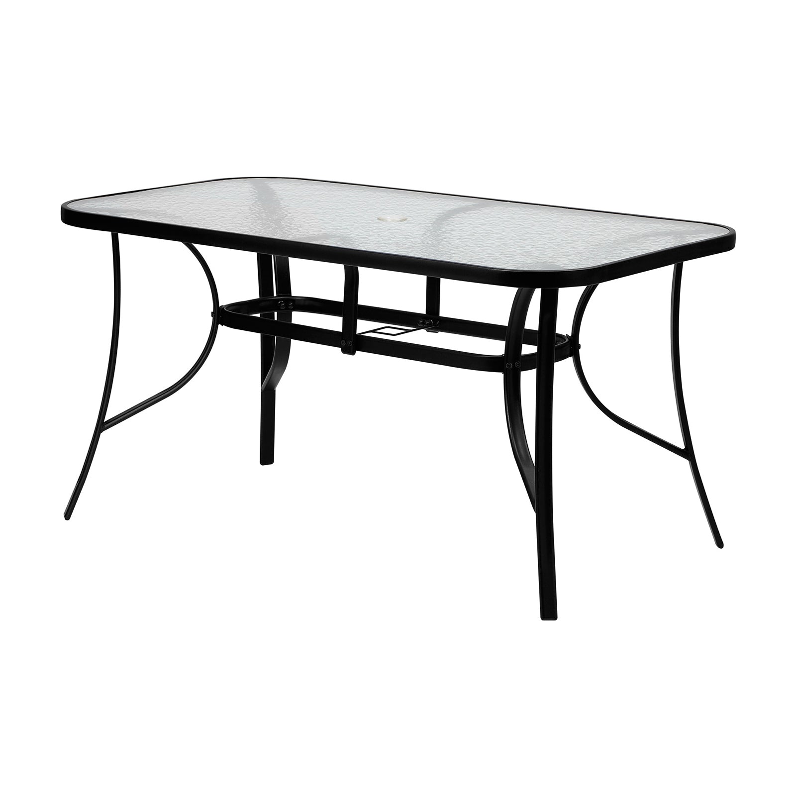 Livsip 140cm Outdoor Dining Glass Table Rectangle Patio Furniture Lounge Bistro - Sunyee
