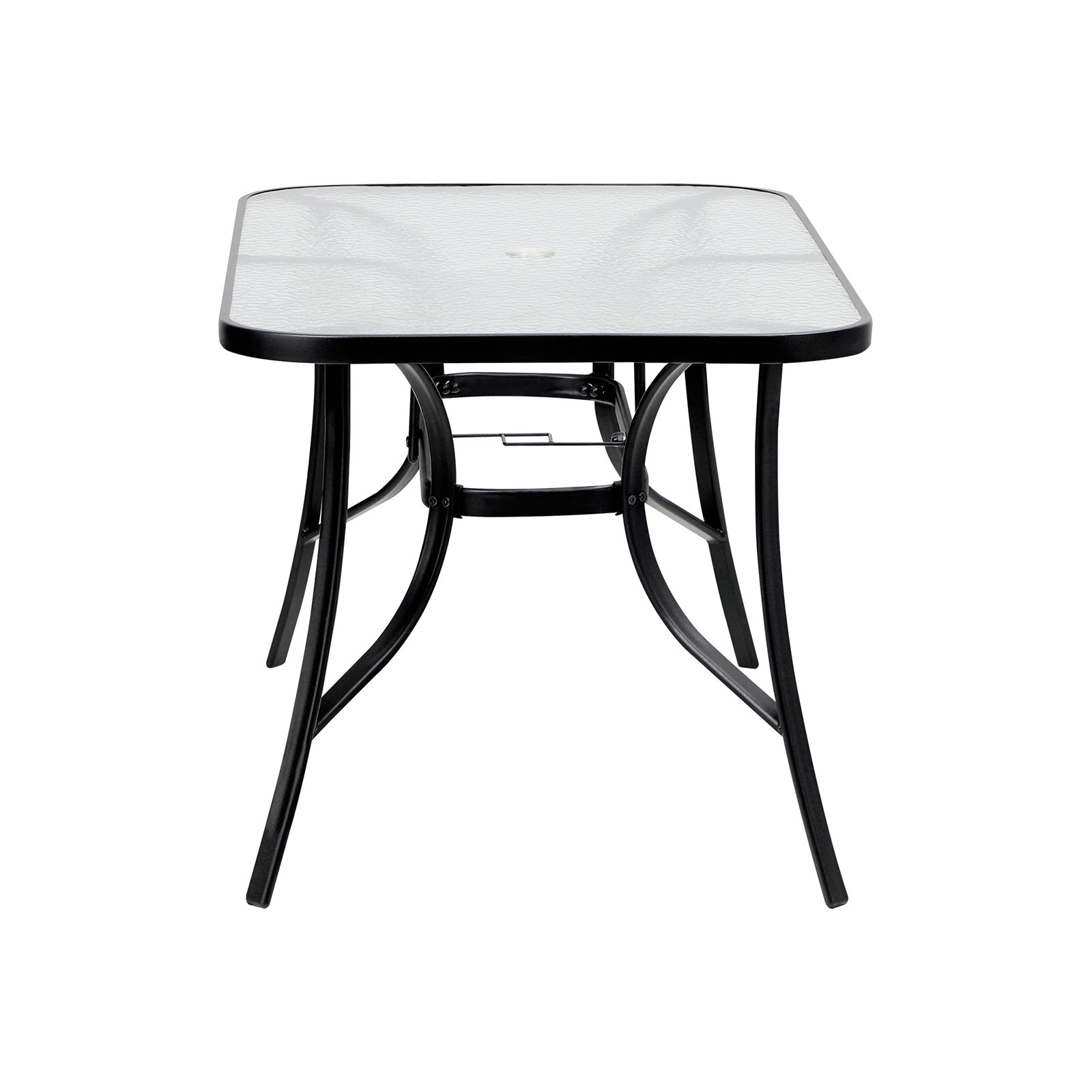 Livsip 140cm Outdoor Dining Glass Table Rectangle Patio Furniture Lounge Bistro - Sunyee